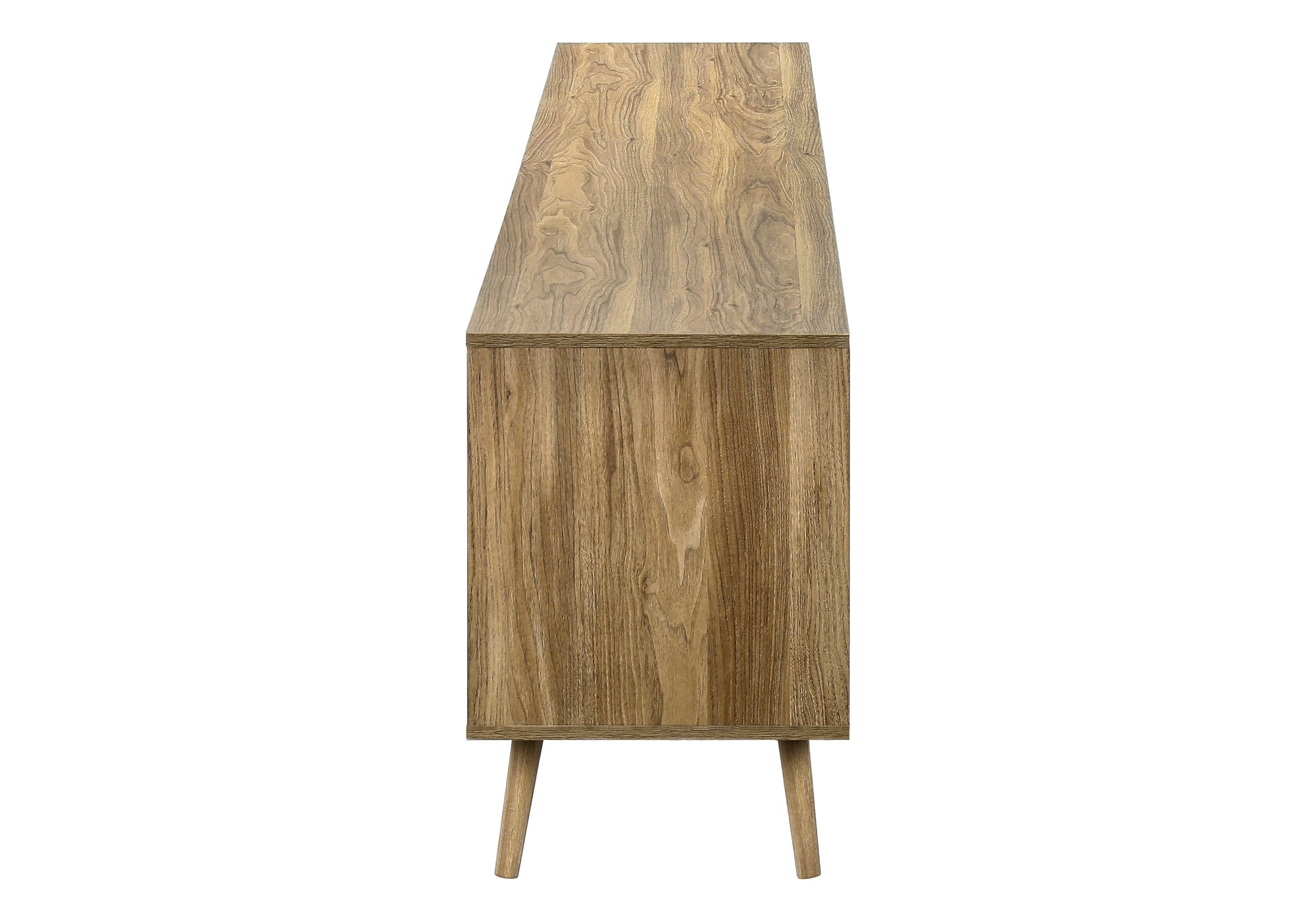 MEUBLE TV - 72"L / ASPECT JONC DE MER / NOYER PALE -3 PORTES – I 2793