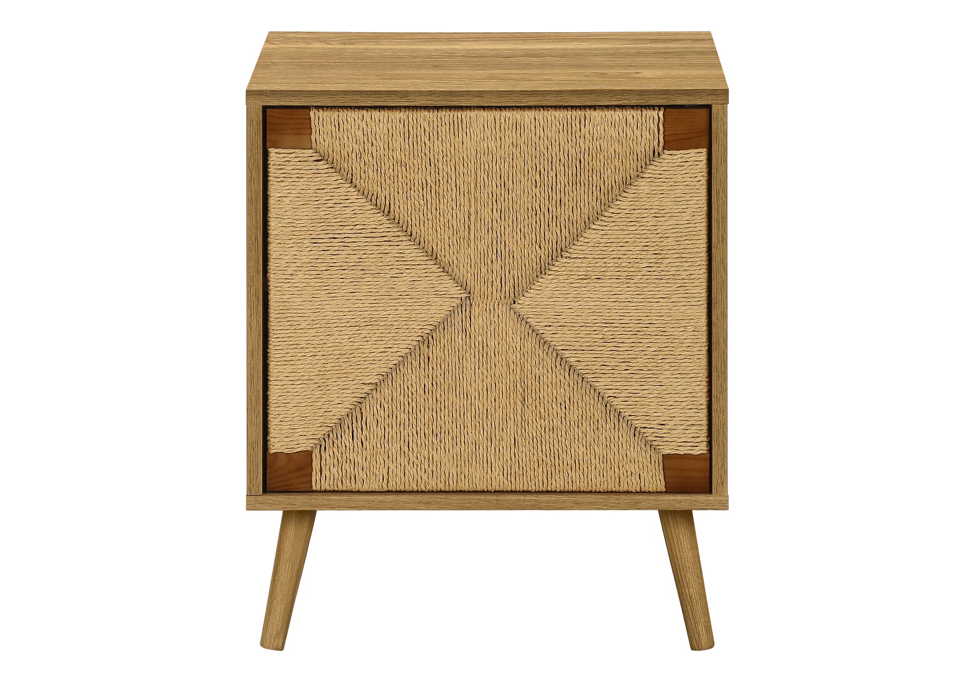 TABLE D'APPOINT - 23"H / ASPECT JONC DE MER / NOYER PALE – I 2794