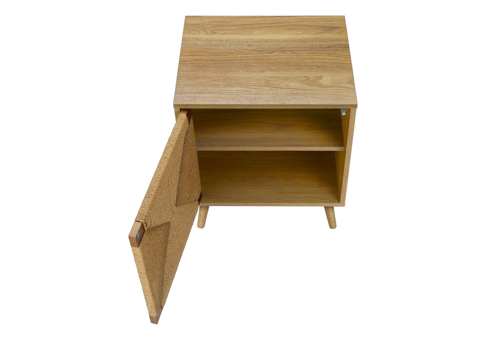 TABLE D'APPOINT - 23"H / ASPECT JONC DE MER / NOYER PALE – I 2794