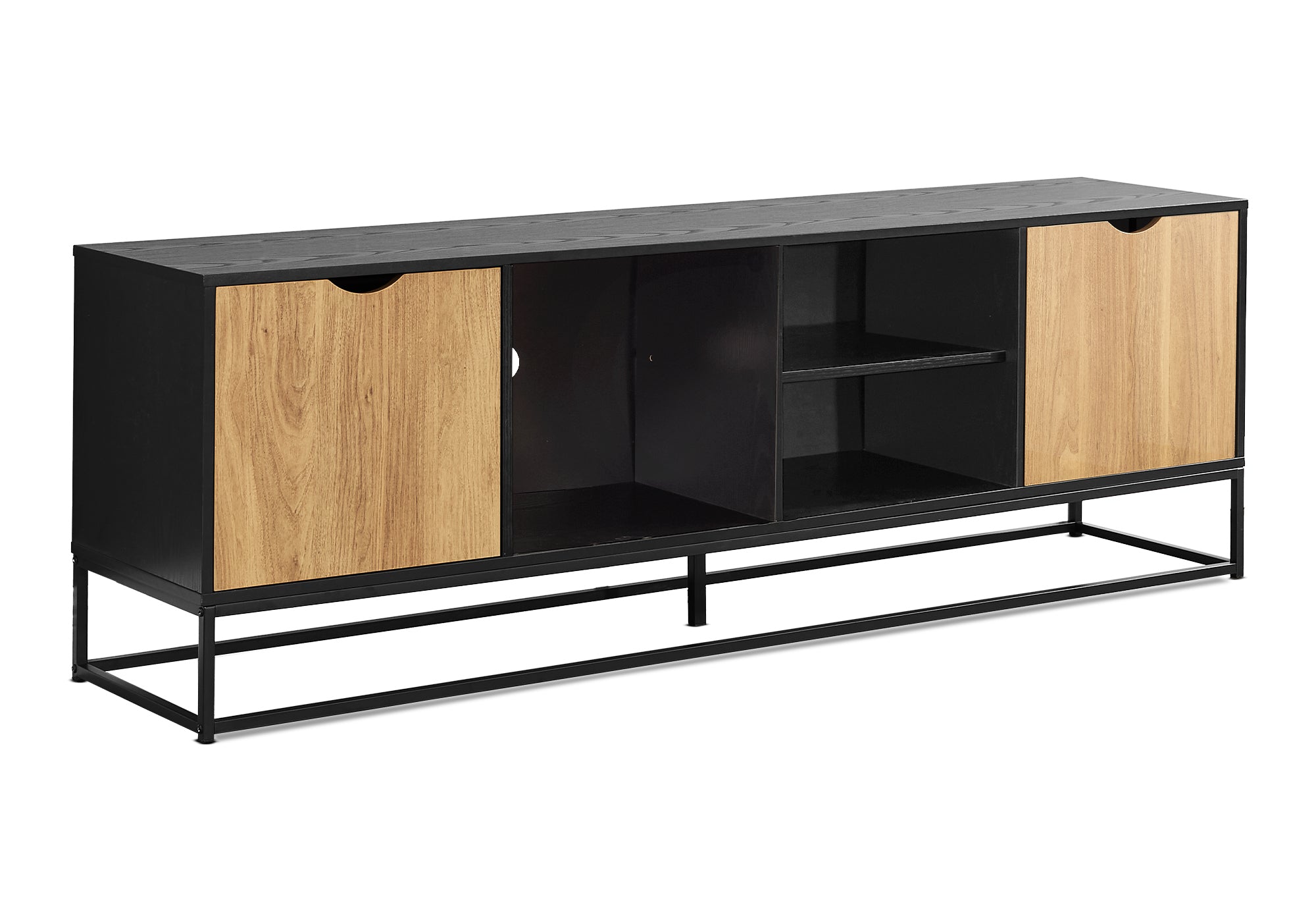 MEUBLE TV - 72"L / NOIR / METAL AVEC 2 PORTES – I 2825