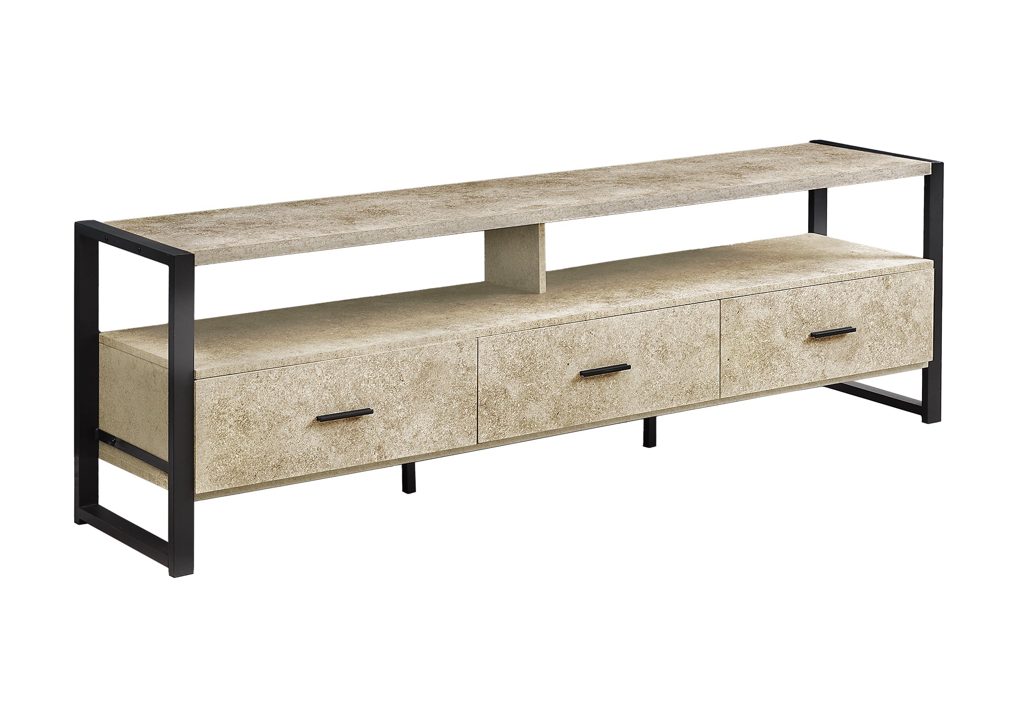 MEUBLE TV - 72"L / PIERRE CREME / METAL NOIR – I 2846