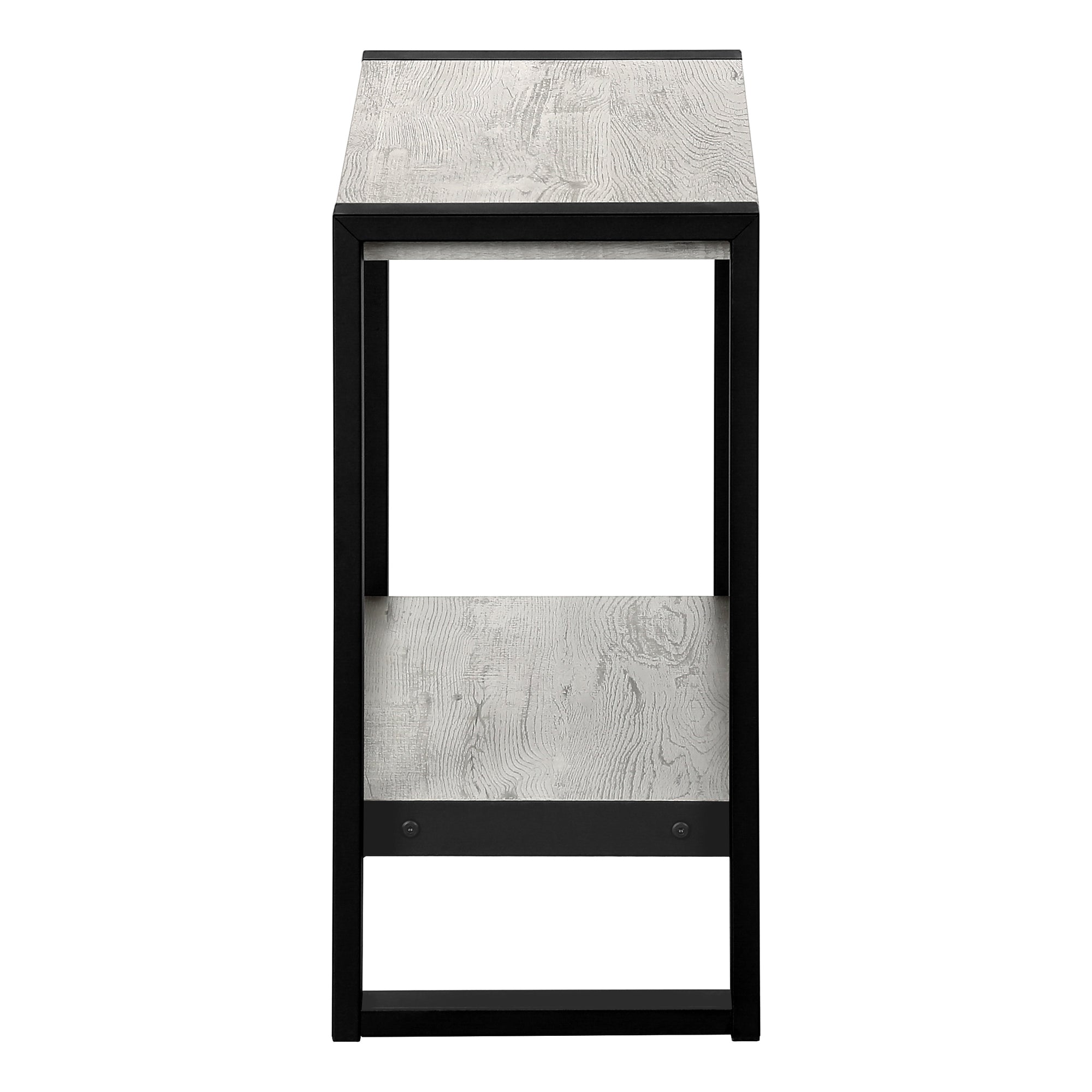 TABLE DE CHEVET - FAUX BOIS GRIS / METAL NOIR – I 2857.