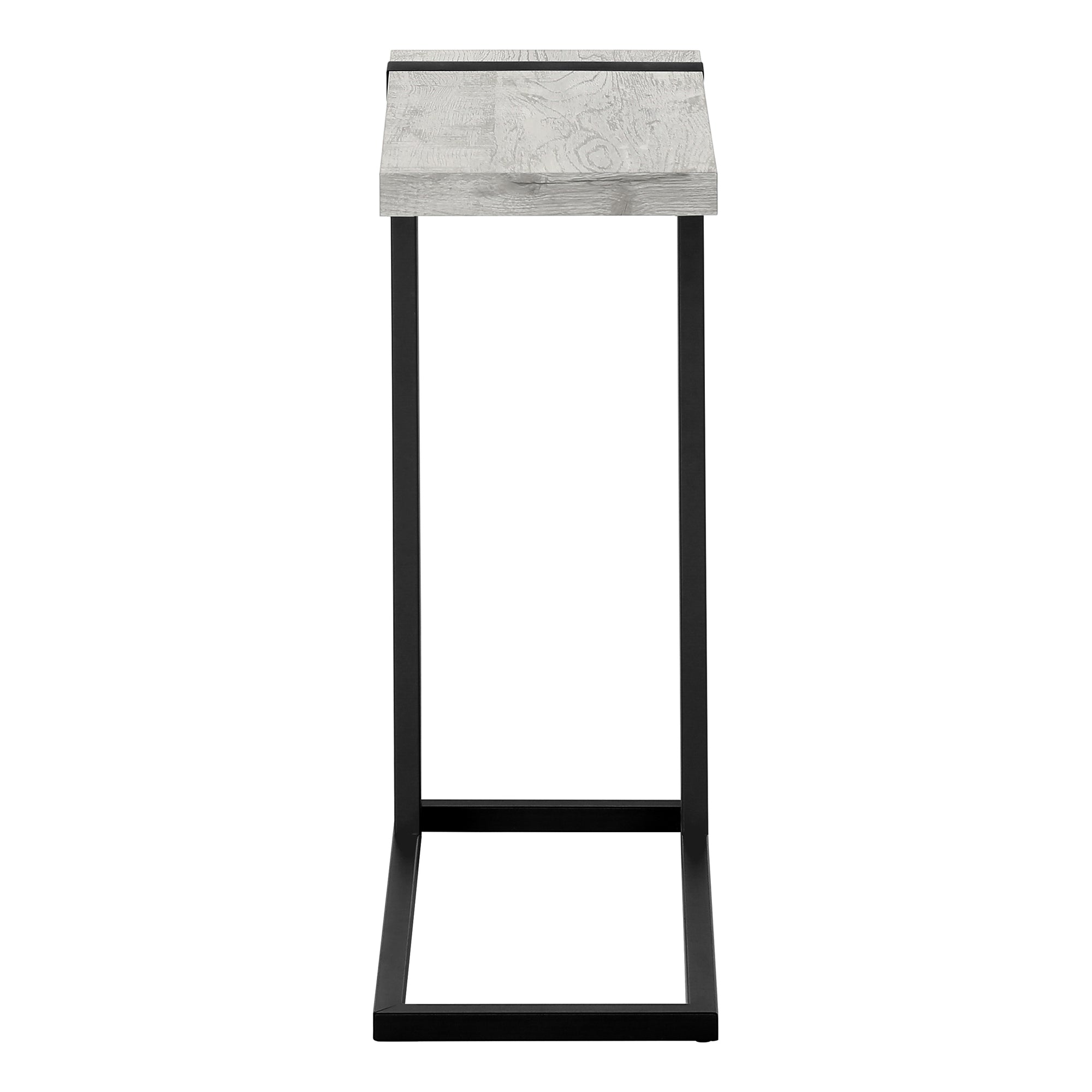 TABLE DE CHEVET - FAUX BOIS GRIS / METAL NOIR – I 2858.
