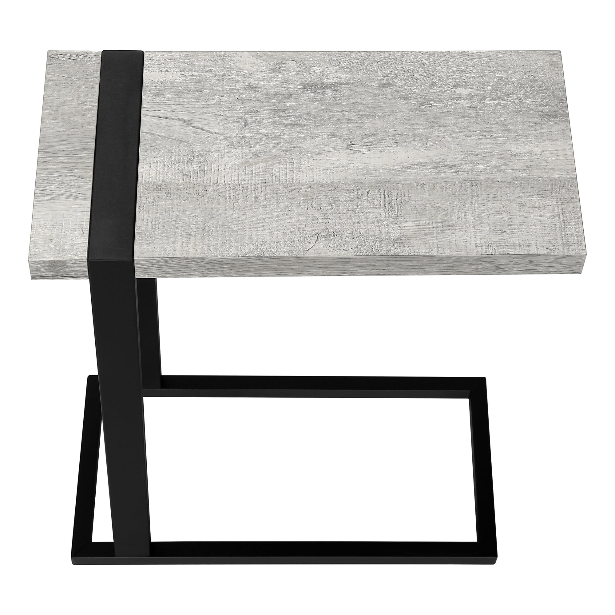 TABLE DE CHEVET - FAUX BOIS GRIS / METAL NOIR – I 2858.