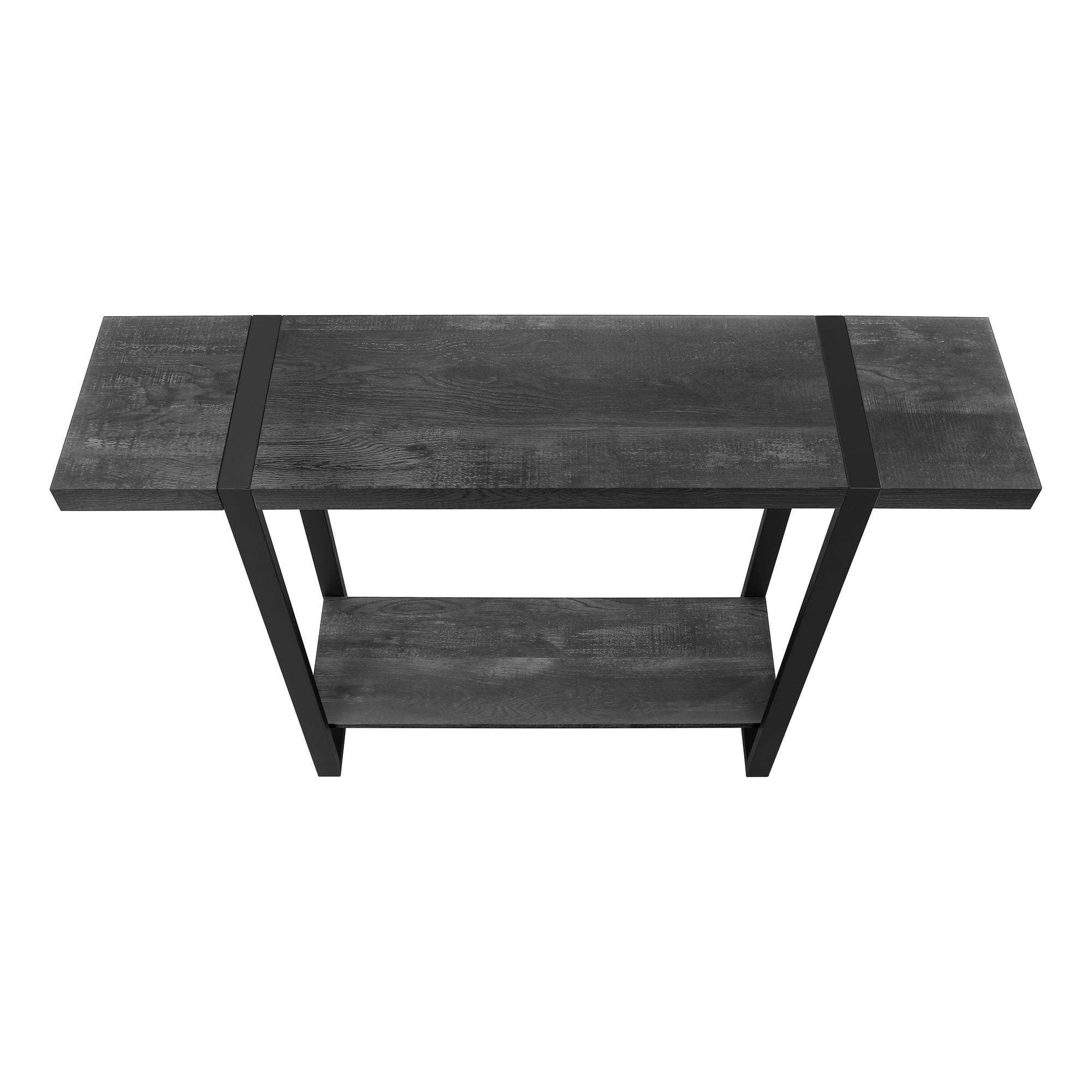 TABLE D'APPOINT - 48"L / FAUX BOIS NOIR / METAL NOIR – I 2861.