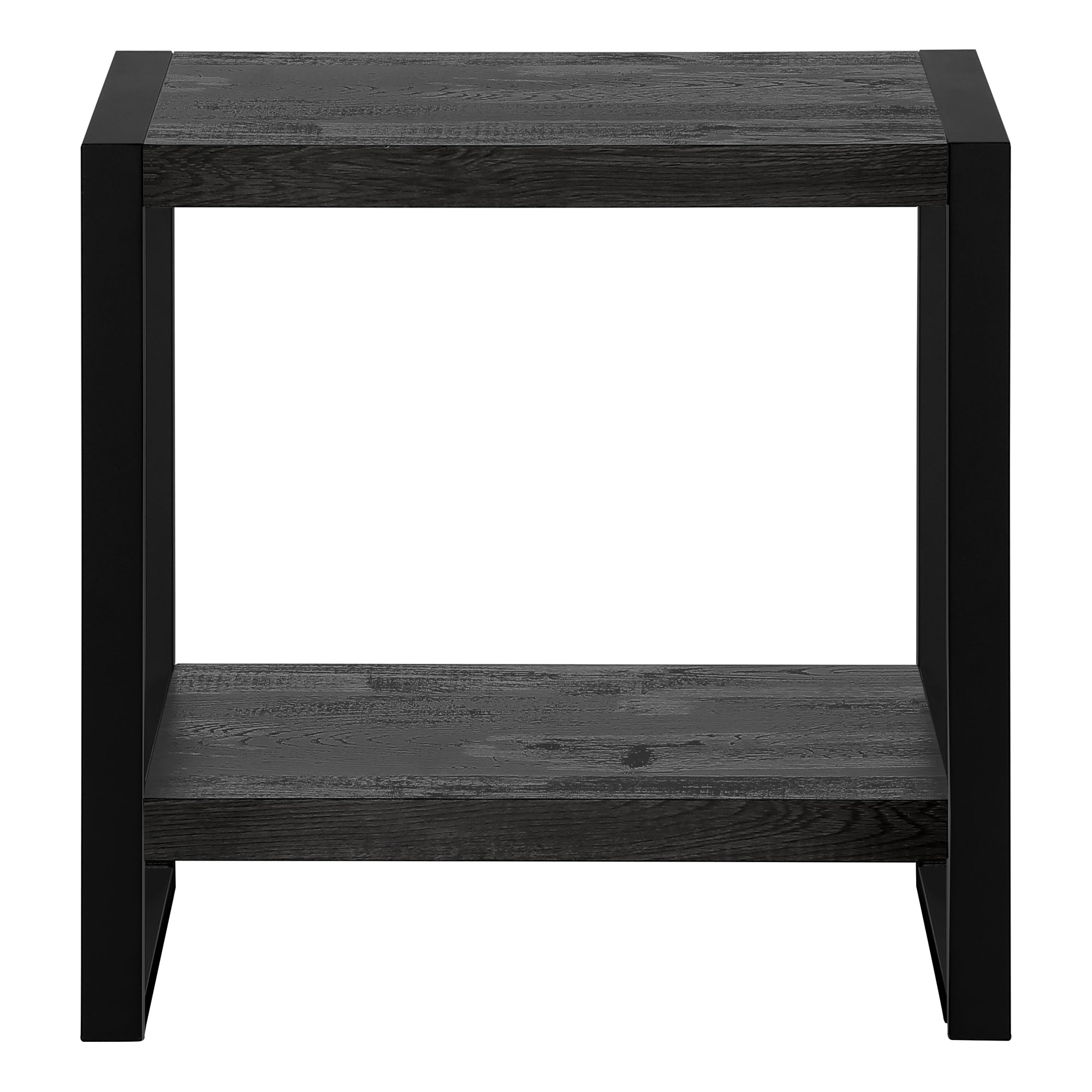 TABLE DE CHEVET - FAUX BOIS NOIR / METAL NOIR – I 2862.