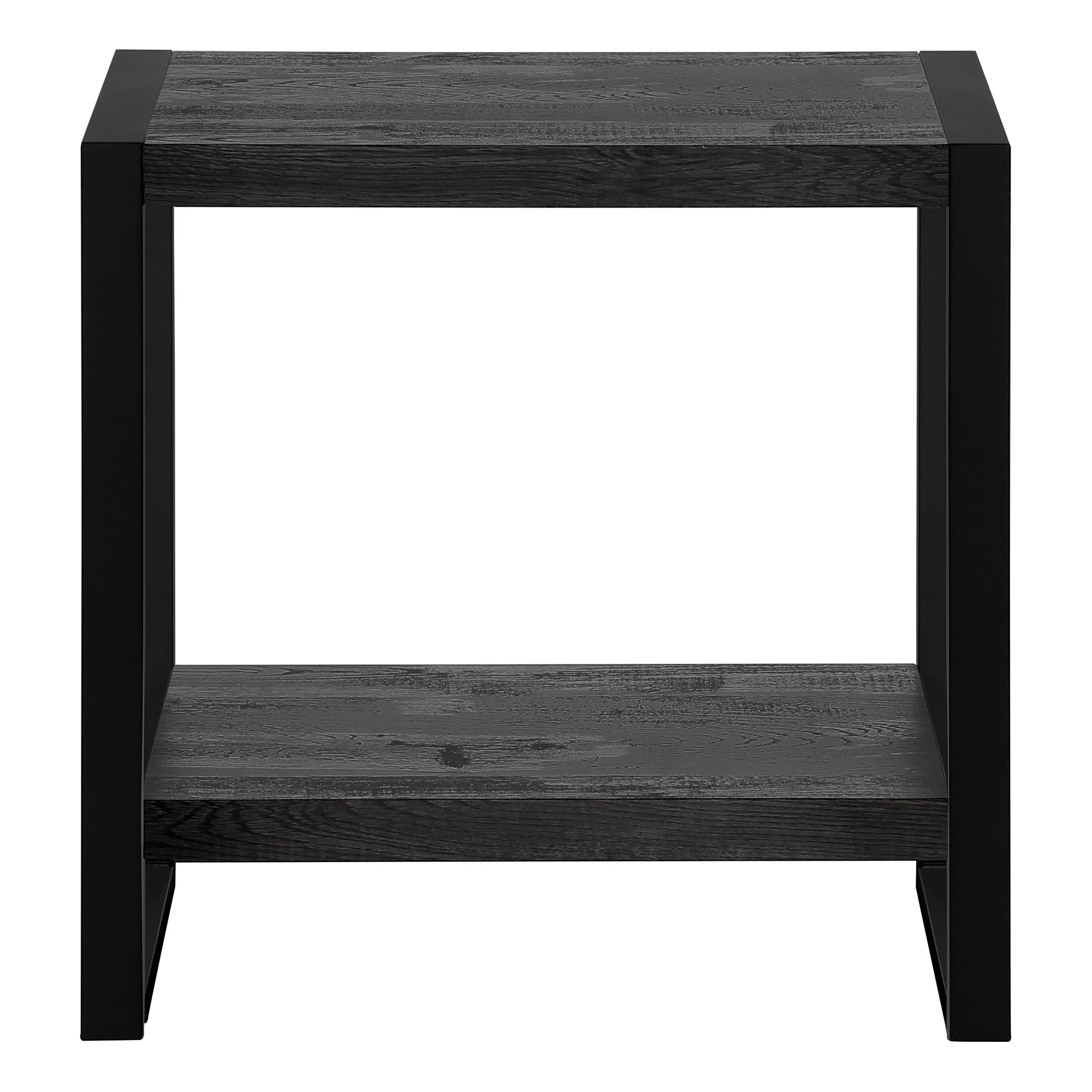 TABLE DE CHEVET - FAUX BOIS NOIR / METAL NOIR – I 2862.