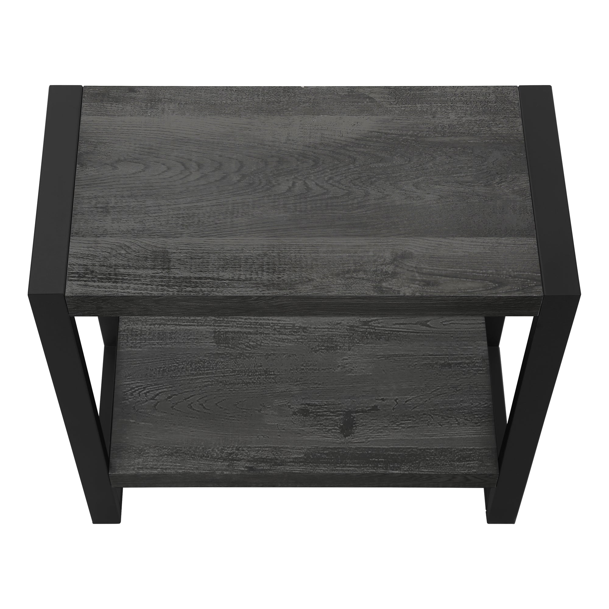 TABLE DE CHEVET - FAUX BOIS NOIR / METAL NOIR – I 2862.