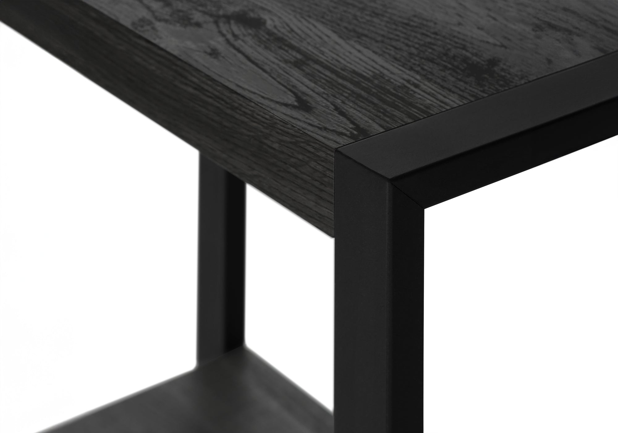 TABLE DE CHEVET - FAUX BOIS NOIR / METAL NOIR – I 2862.