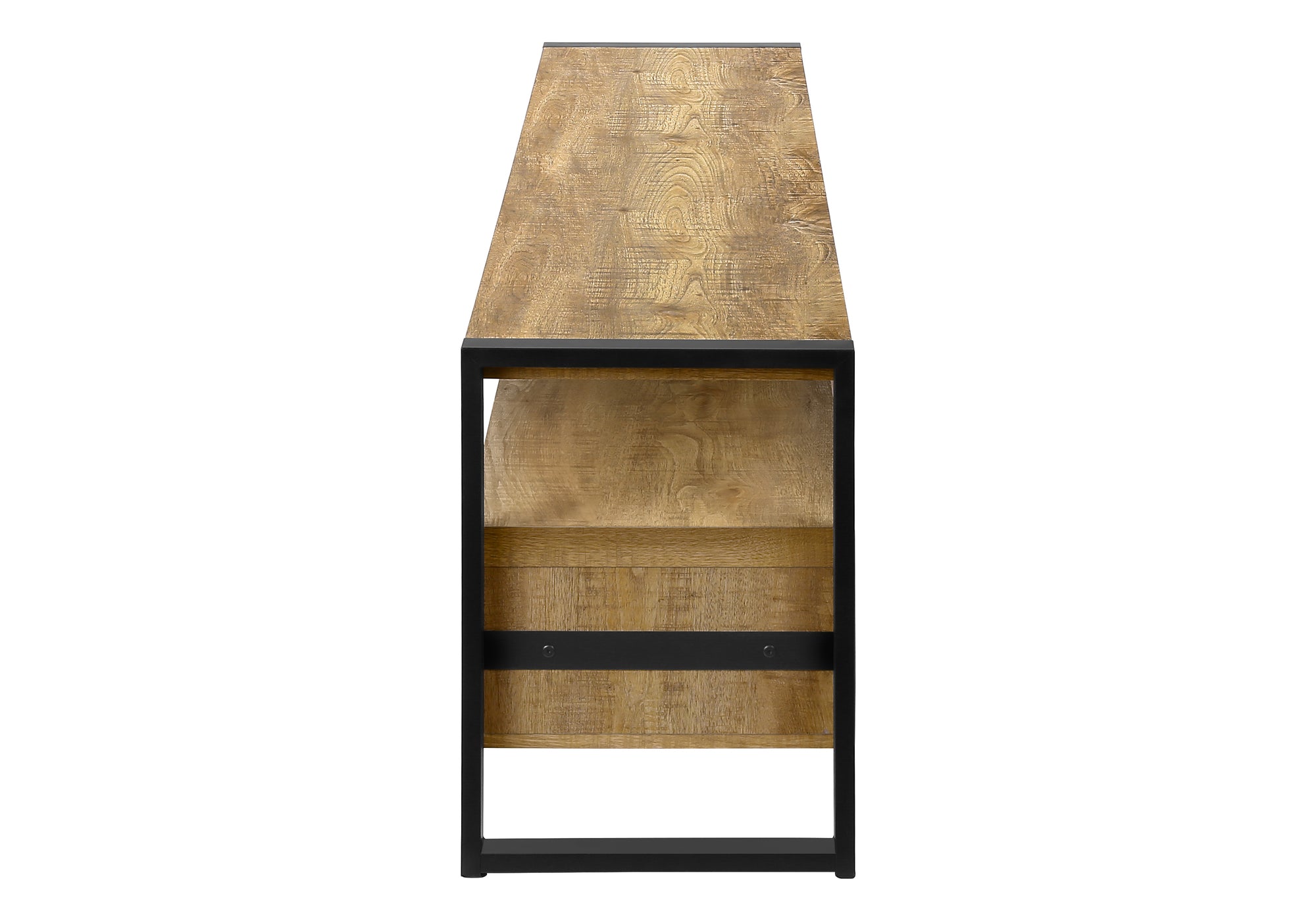 MEUBLE TV - 72"L / 3 TIROIRS BOIS DE MANGUE / METAL NOIR – I 2880