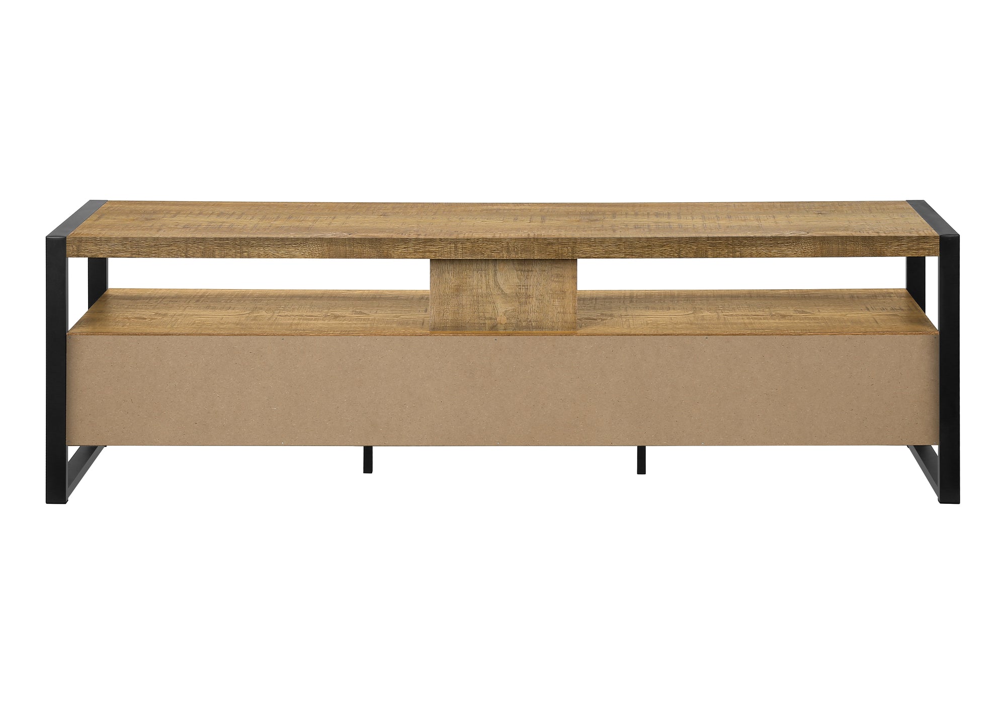 MEUBLE TV - 72"L / 3 TIROIRS BOIS DE MANGUE / METAL NOIR – I 2880