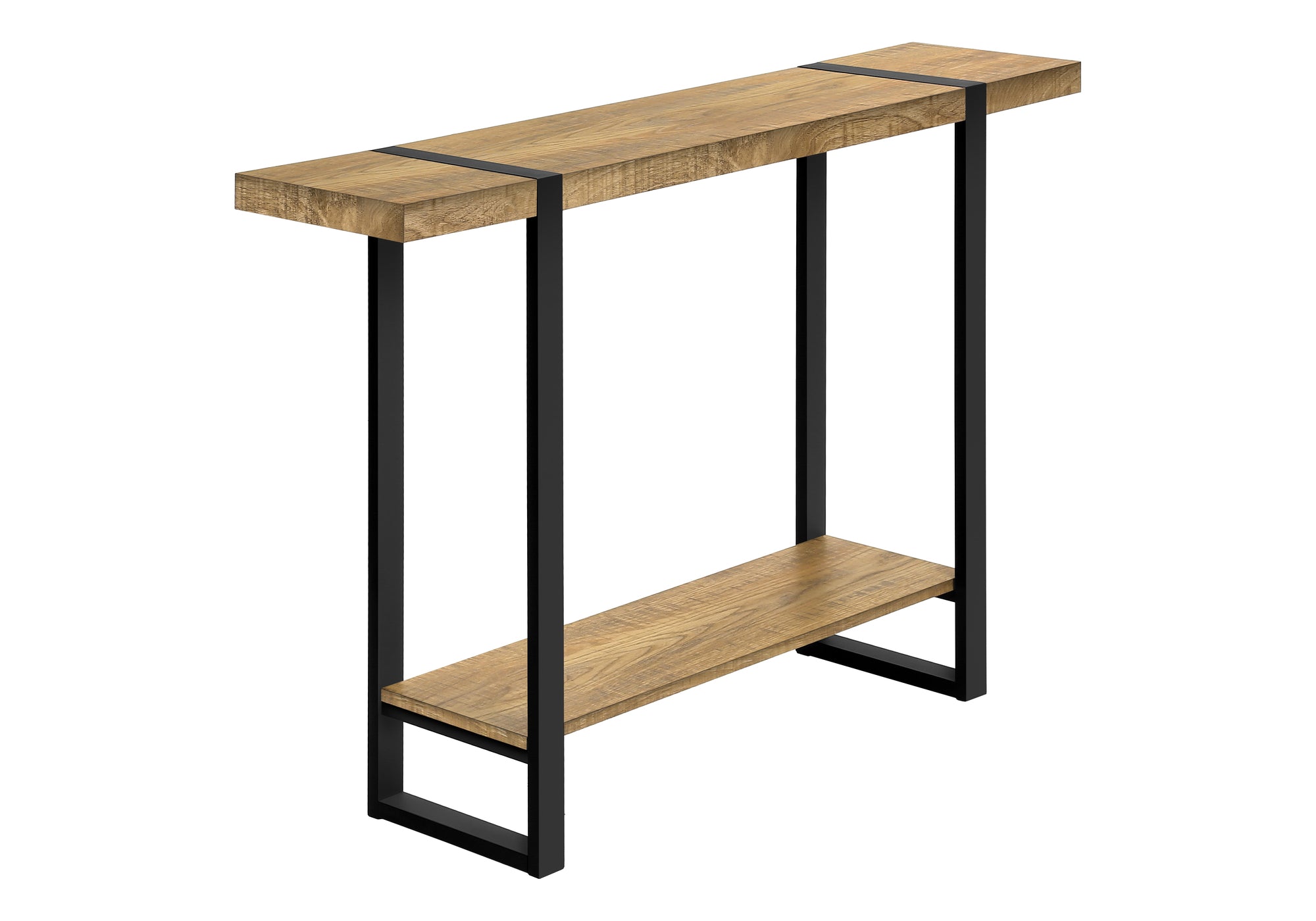 TABLE D'APPOINT - 48"L / ASPECT BOIS DE MANGUE / METAL NOIR – I 2881