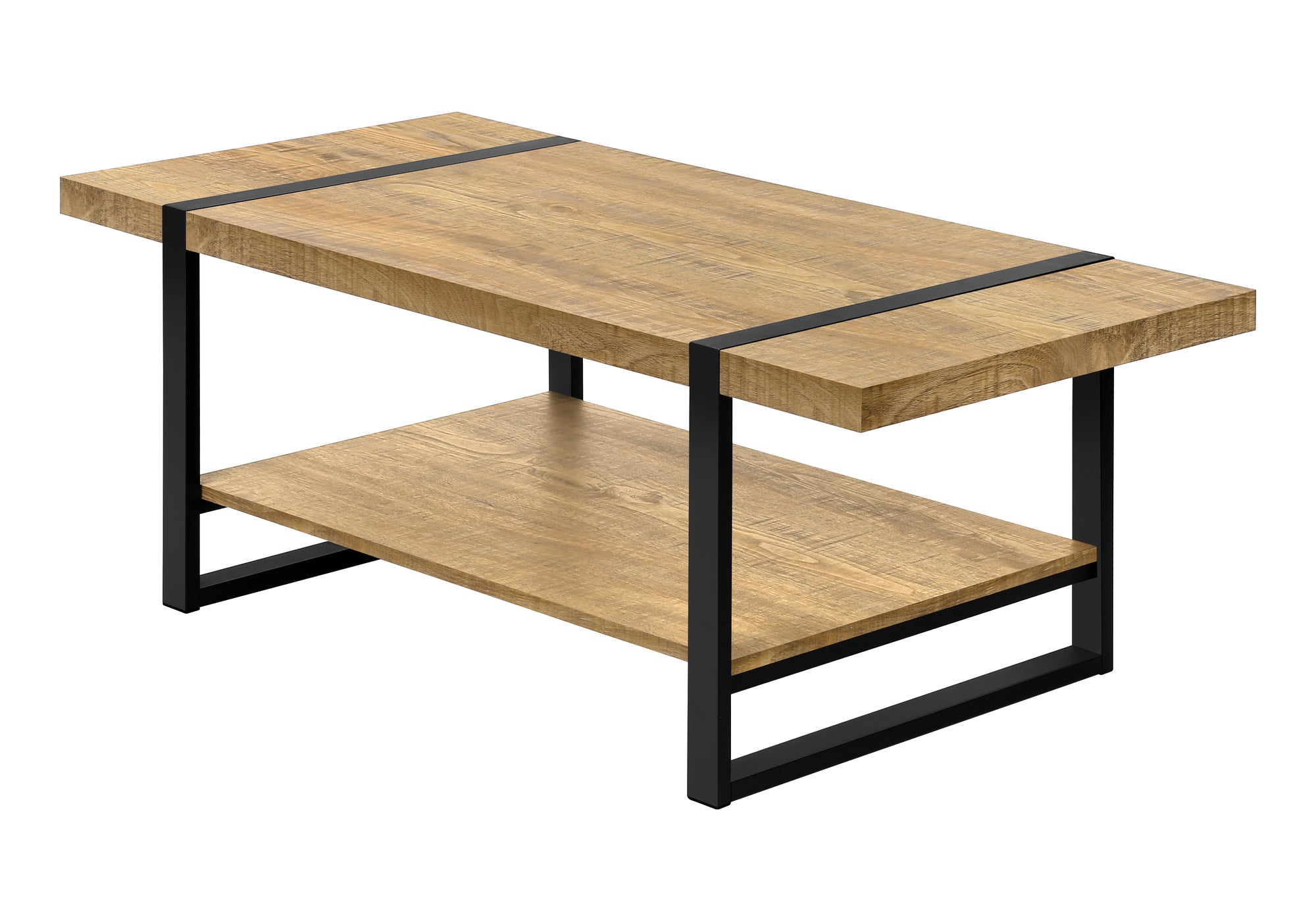 TABLE DE SALON - ASPECT BOIS DE MANGUE / METAL NOIR – I 2884
