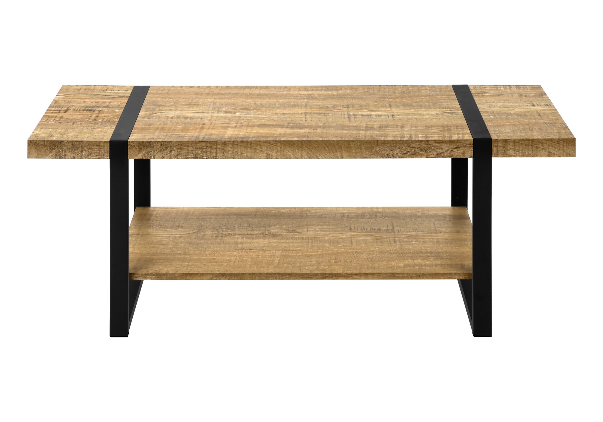 TABLE DE SALON - ASPECT BOIS DE MANGUE / METAL NOIR – I 2884