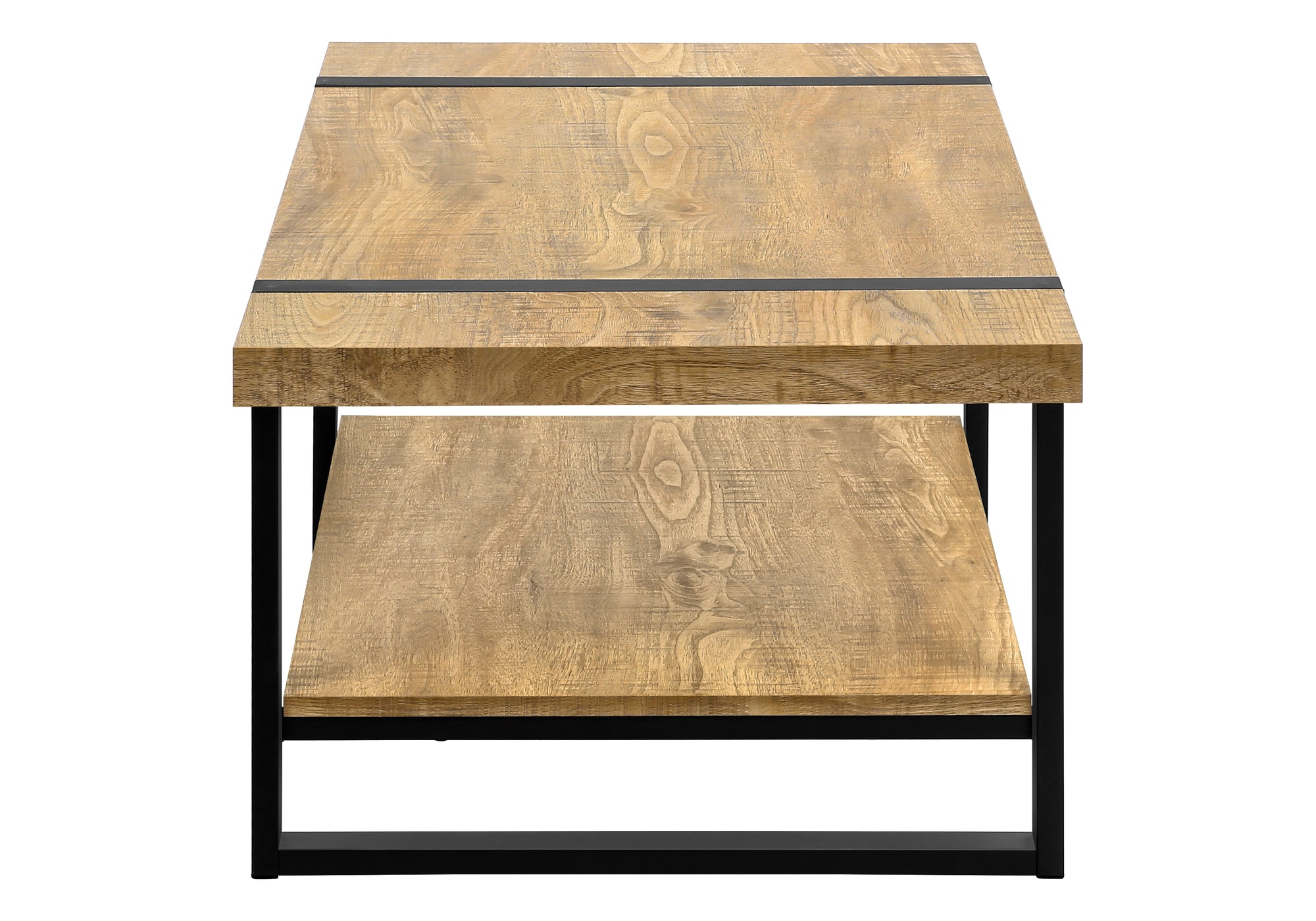 TABLE DE SALON - ASPECT BOIS DE MANGUE / METAL NOIR – I 2884