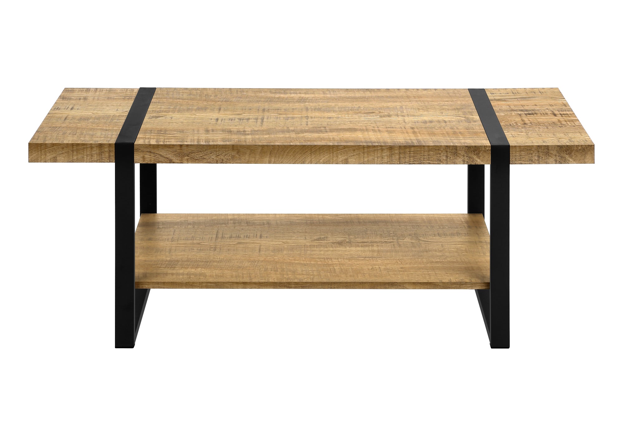 TABLE DE SALON - ASPECT BOIS DE MANGUE / METAL NOIR – I 2884