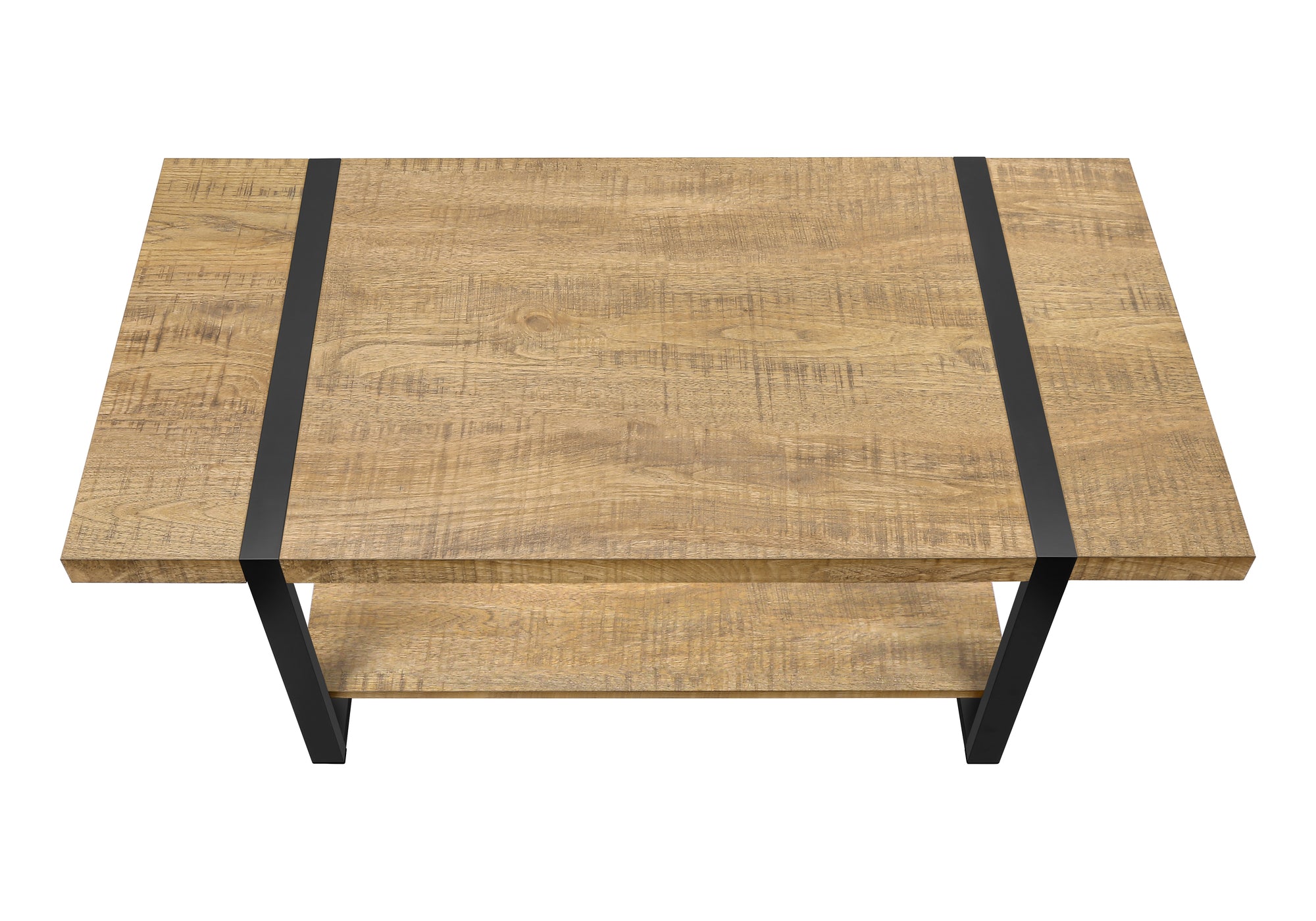 TABLE DE SALON - ASPECT BOIS DE MANGUE / METAL NOIR – I 2884