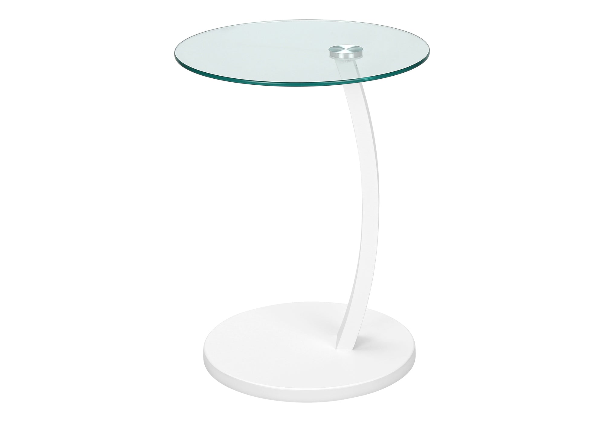 TABLE DE CHEVET - BLANC AVEC VERRE TREMPE – I 3017.