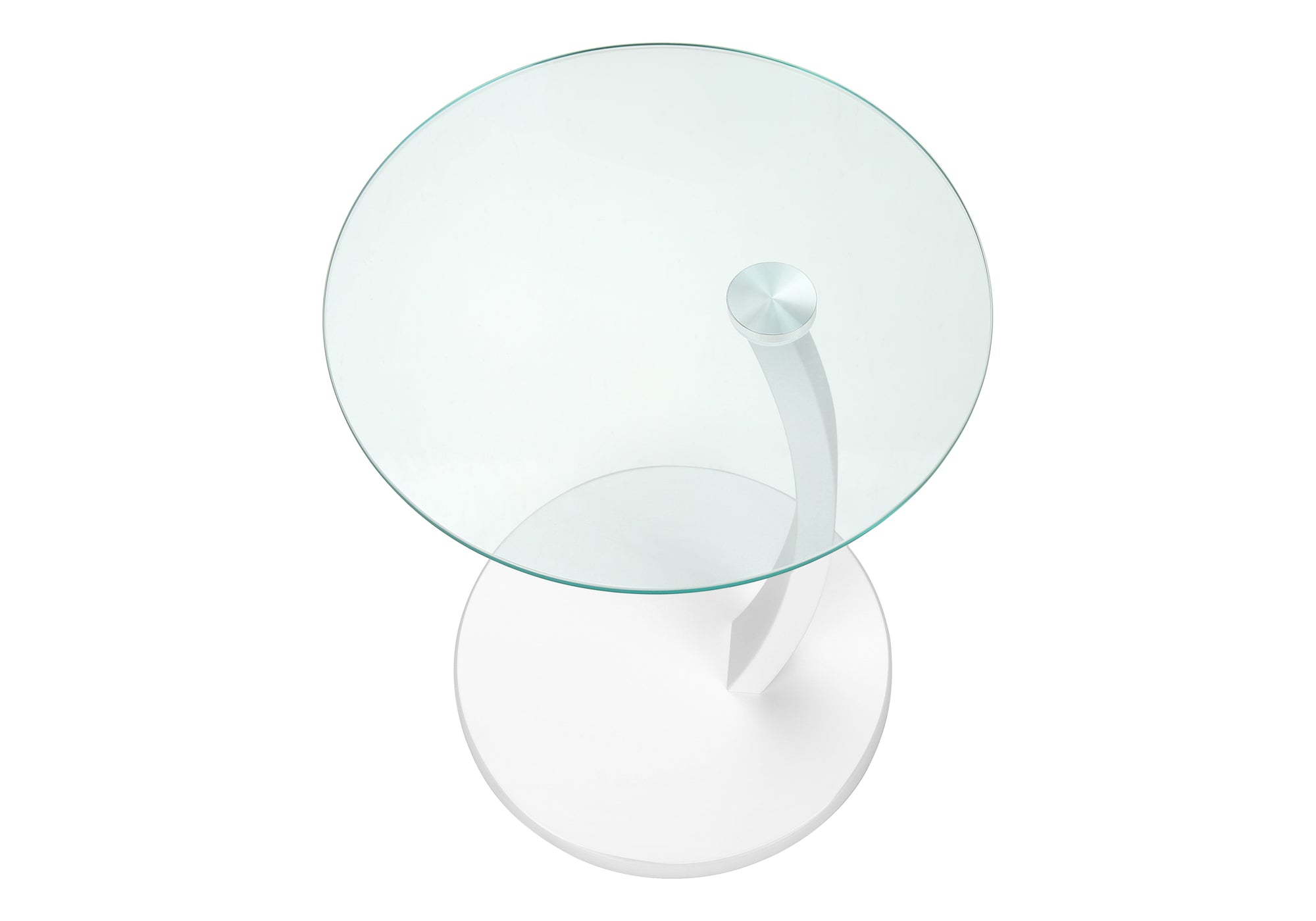 TABLE DE CHEVET - BLANC AVEC VERRE TREMPE – I 3017.