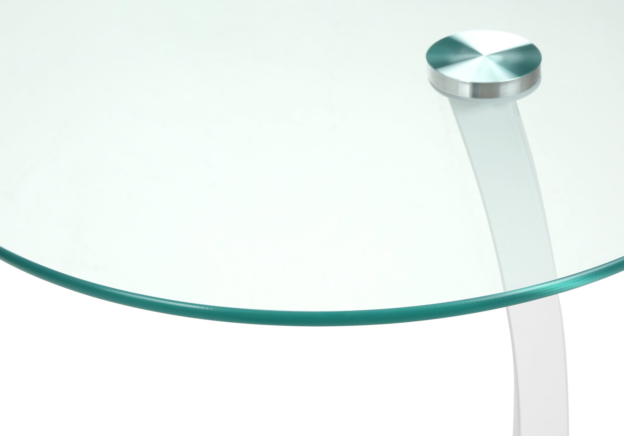 TABLE DE CHEVET - BLANC AVEC VERRE TREMPE – I 3017.