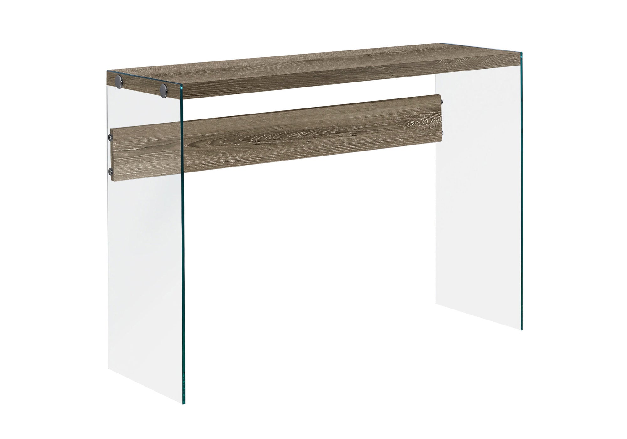 TABLE D'APPOINT - 44"L / TAUPE FONCE / VERRE TREMPE – I 3055.