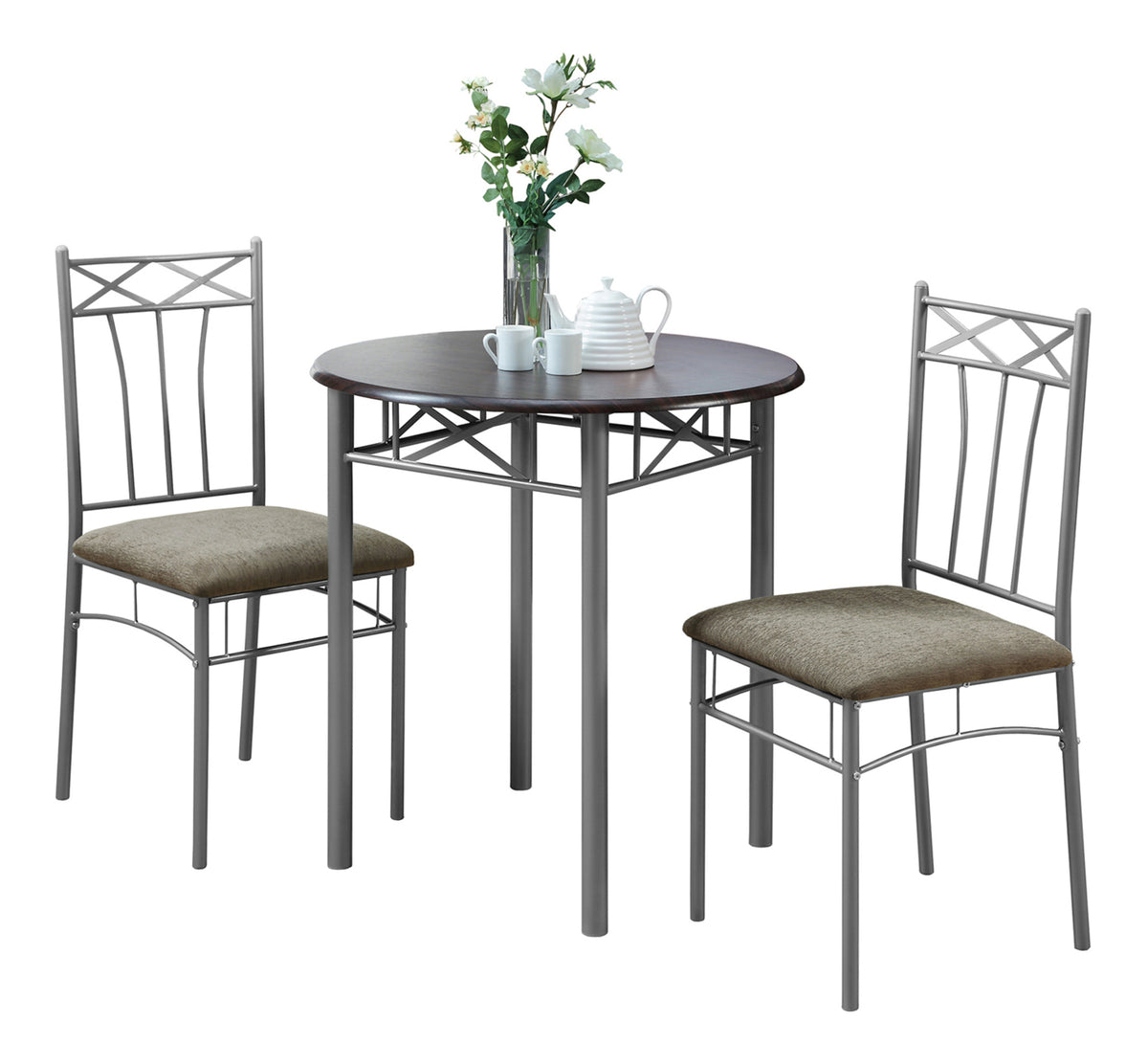 ENS SALLE A MANGER - 3PCS / METAL ARGENT / ESPRESSO – I 3075