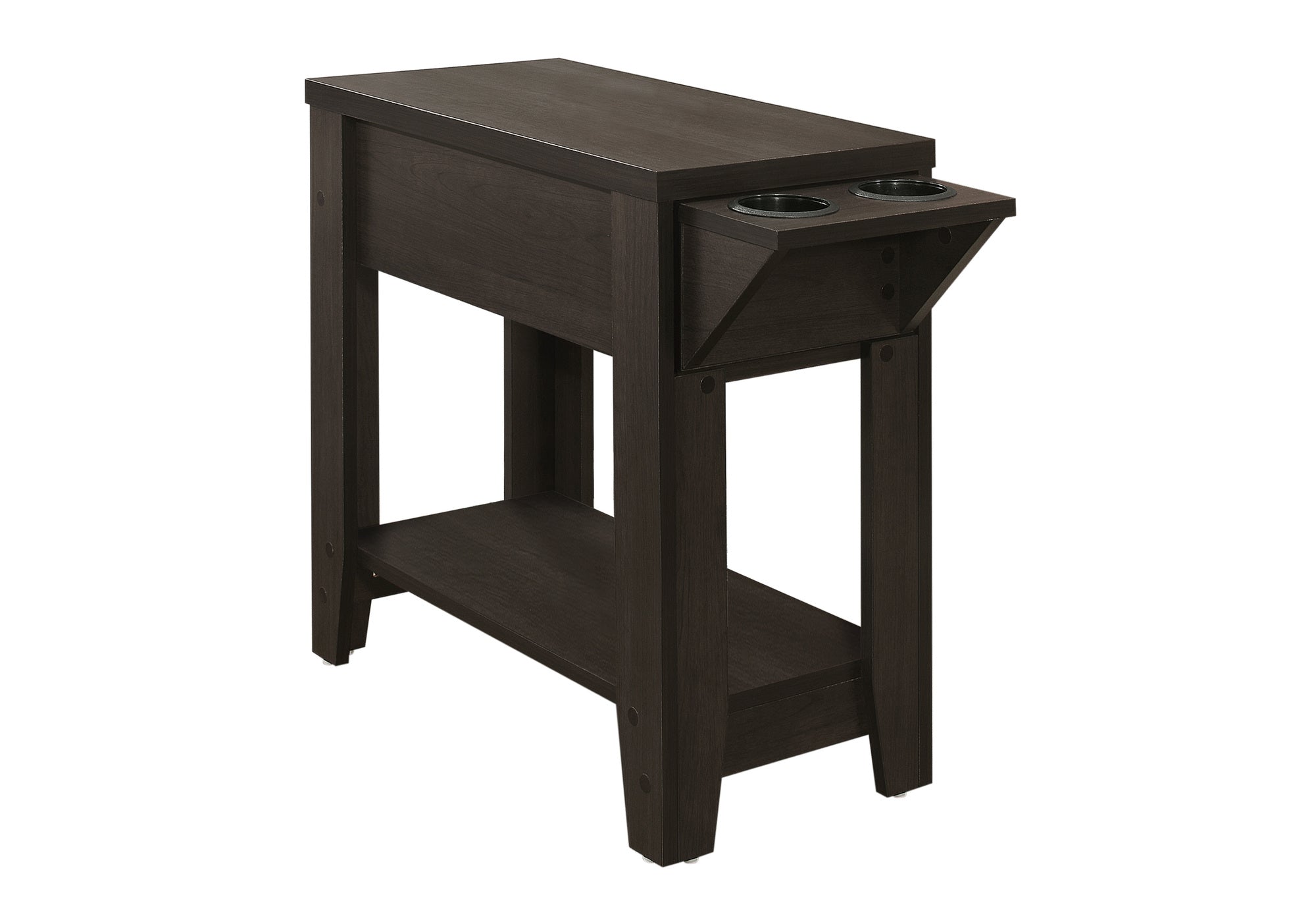 TABLE DE CHEVET - 23"H / ESPRESSO AVEC SUPPORT A VERRE – I 3197.