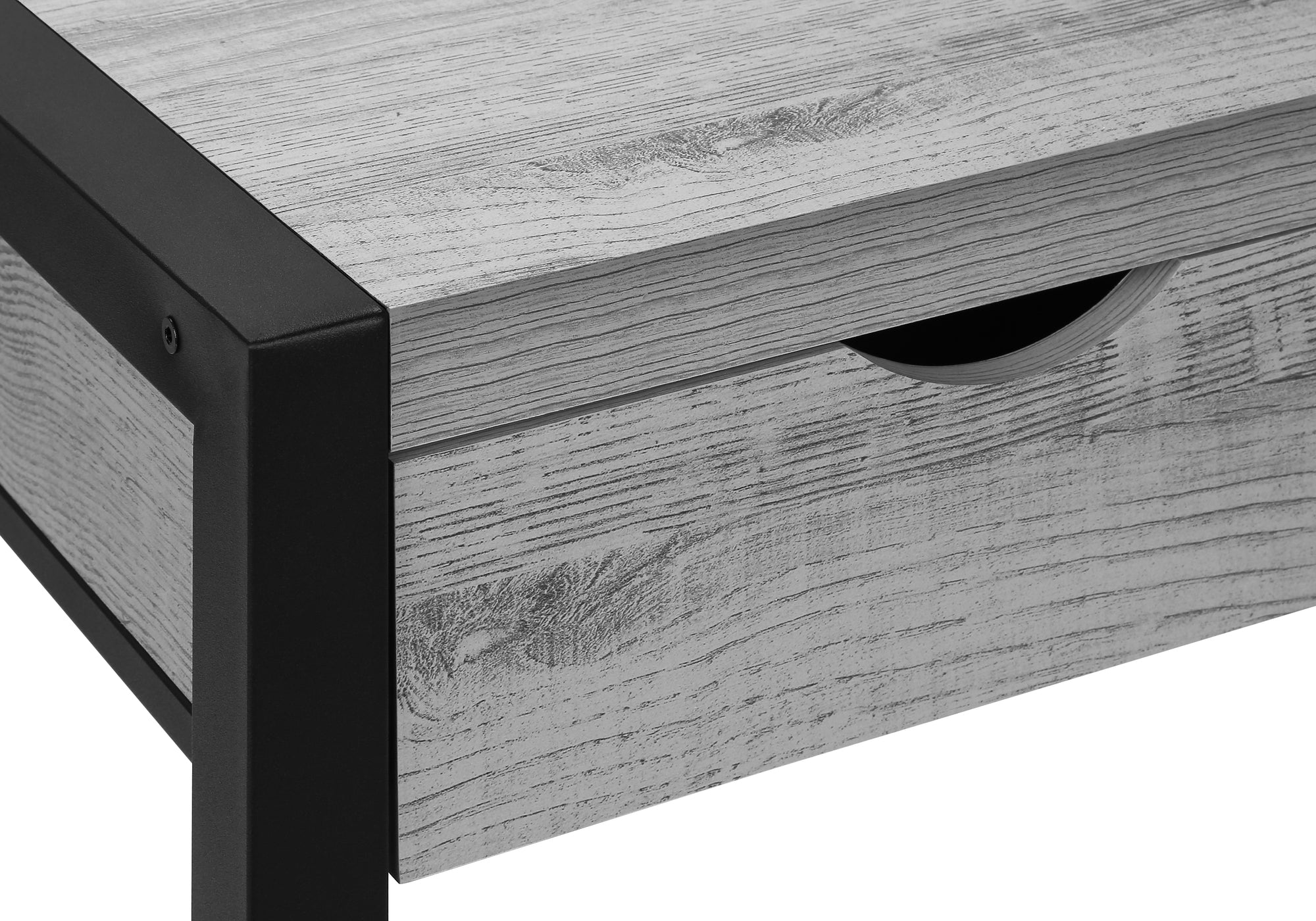 TABLE D'APPOINT - 24"H / GRIS / NOIR METAL USB / PRISE – I 3201