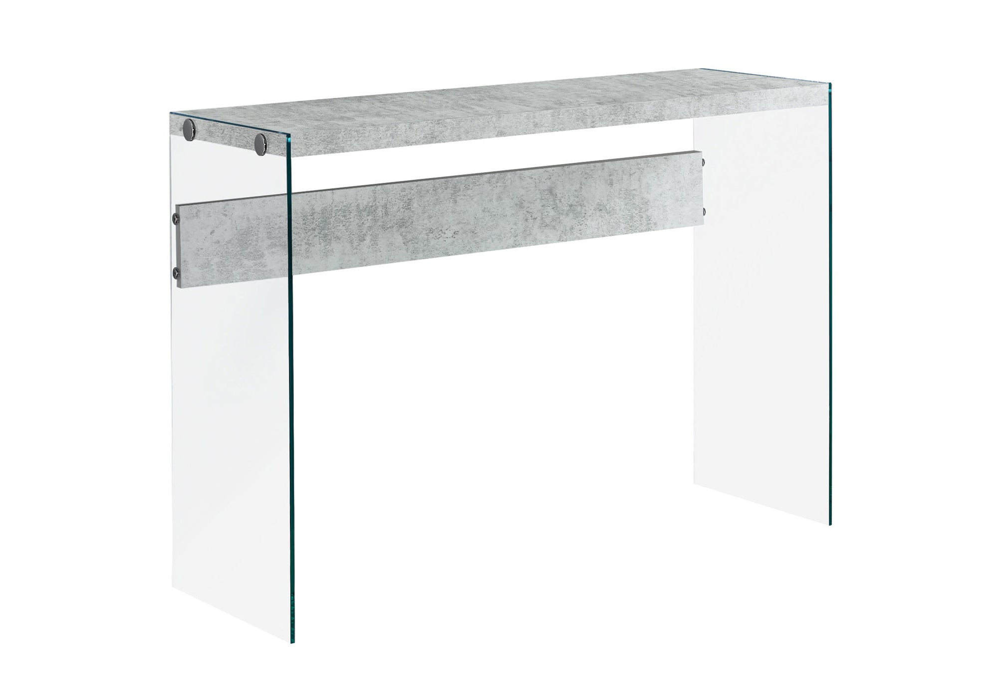 TABLE D'APPOINT - 44"L / GRIS CIMENTE / VERRE TREMPE – I 3232.
