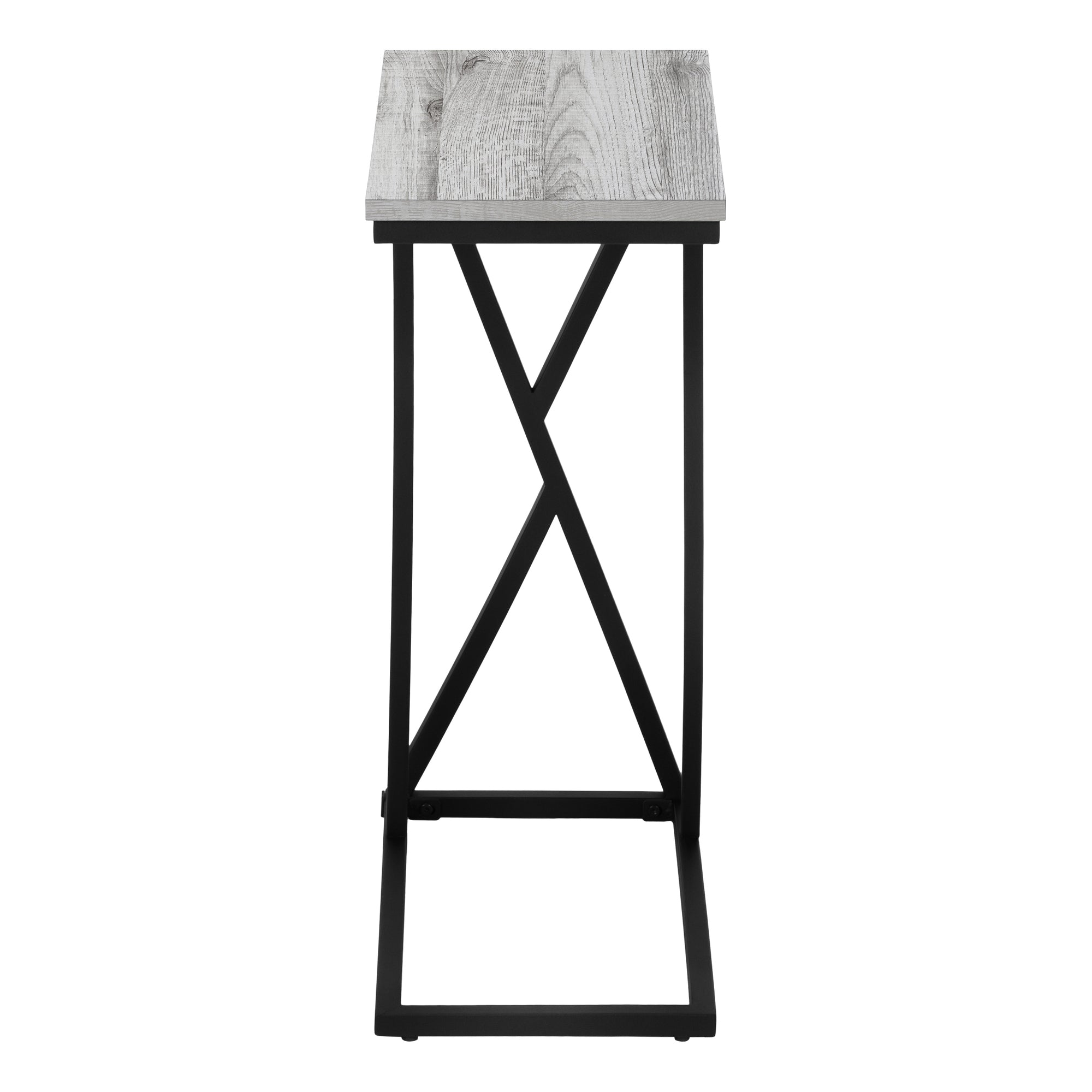 TABLE DE CHEVET - 25"H / GRIS / METAL NOIR – I 3248.