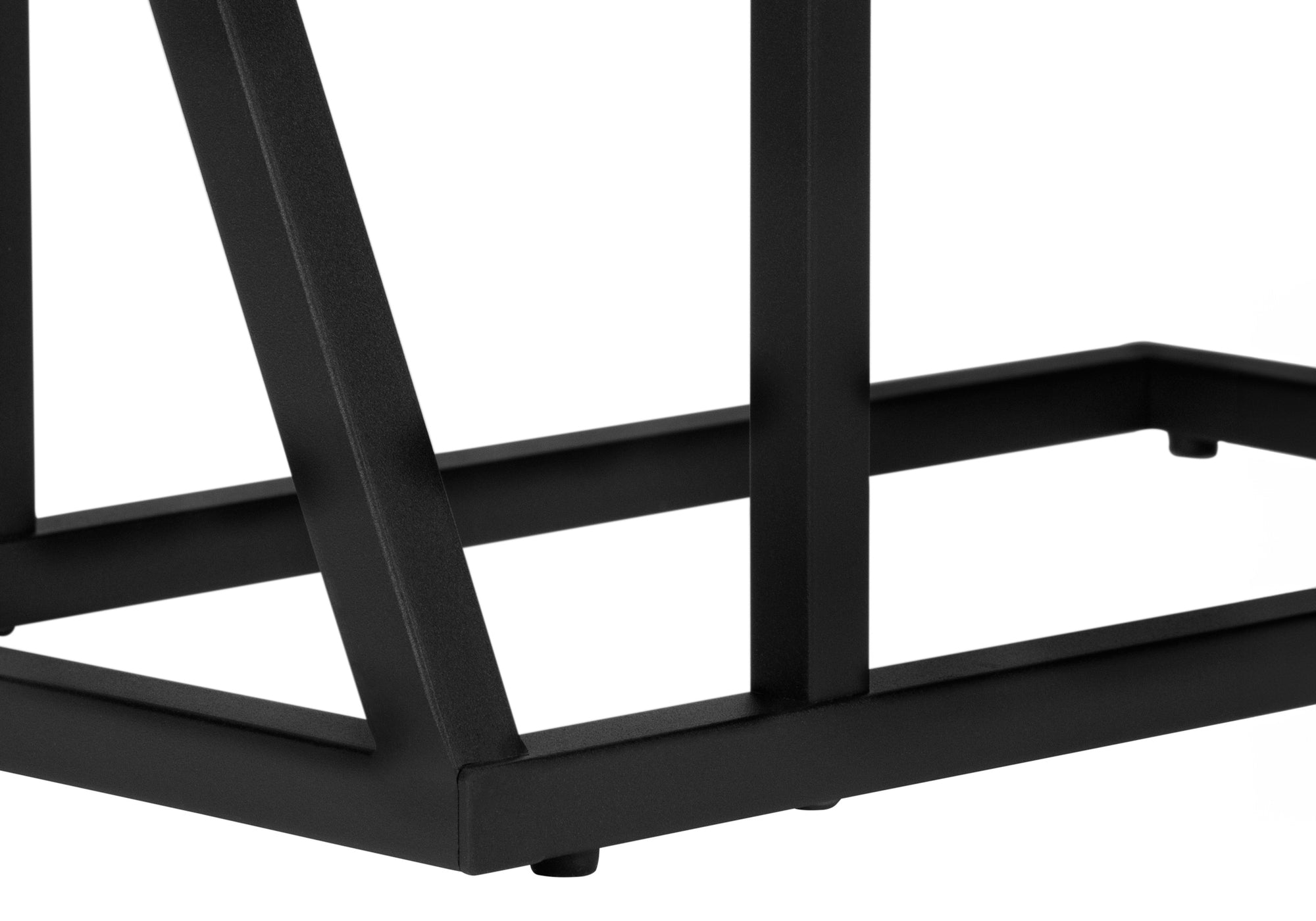 TABLE DE CHEVET - 25"H / GRIS / METAL NOIR – I 3248.