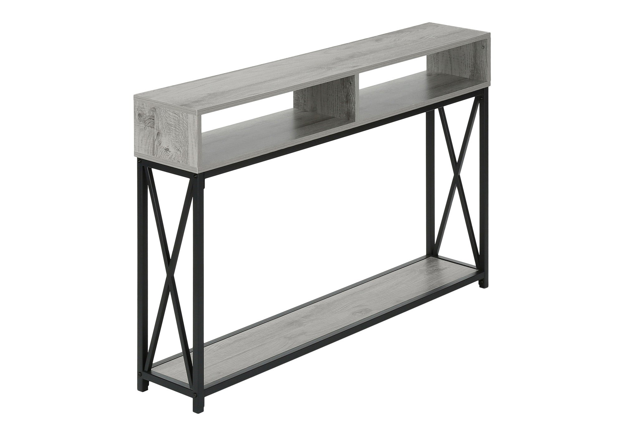 TABLE D'APPOINT - 48"L / CONSOLE D'ENTREE GRIS / NOIR – I 3572.