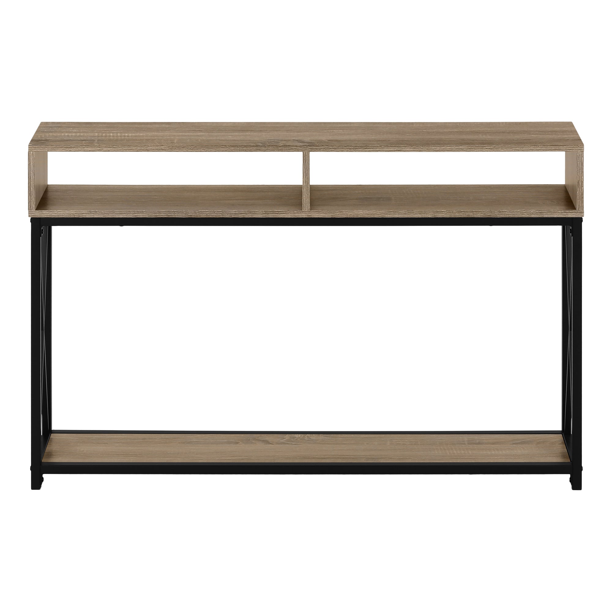 TABLE D'APPOINT - 48"L / CONSOLE D'ENTREE TAUPE / NOIR – I 3573.
