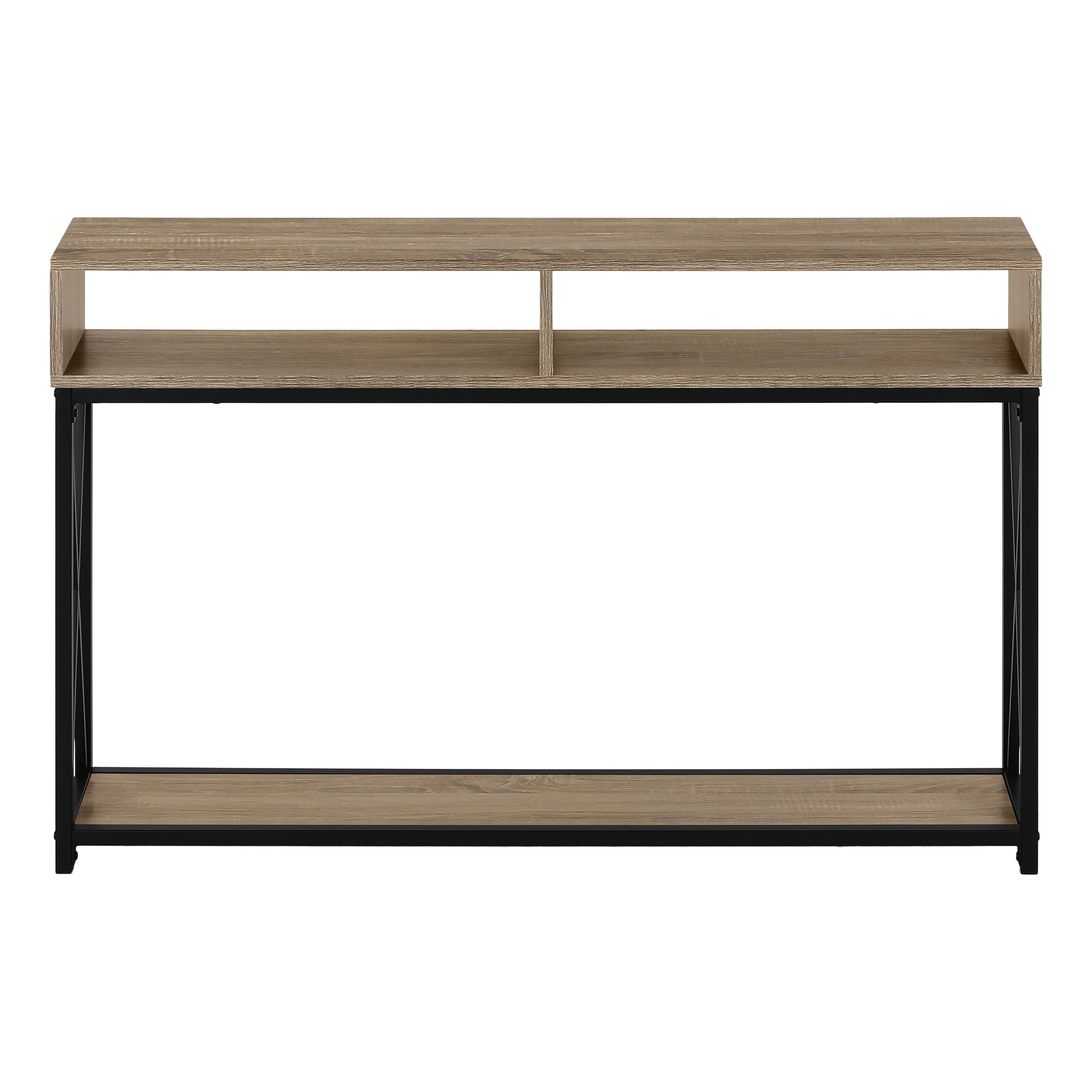 TABLE D'APPOINT - 48"L / CONSOLE D'ENTREE TAUPE / NOIR – I 3573.
