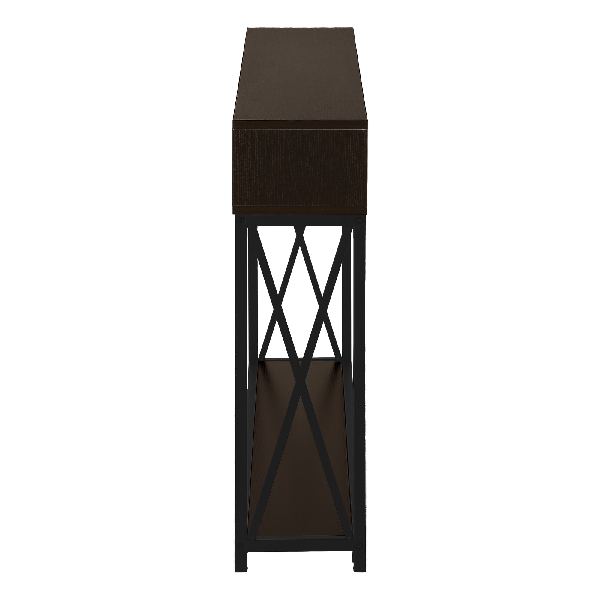 TABLE D'APPOINT - 48"L / CONSOLE D'ENTREE ESPRESSO / NOIR – I 3574.