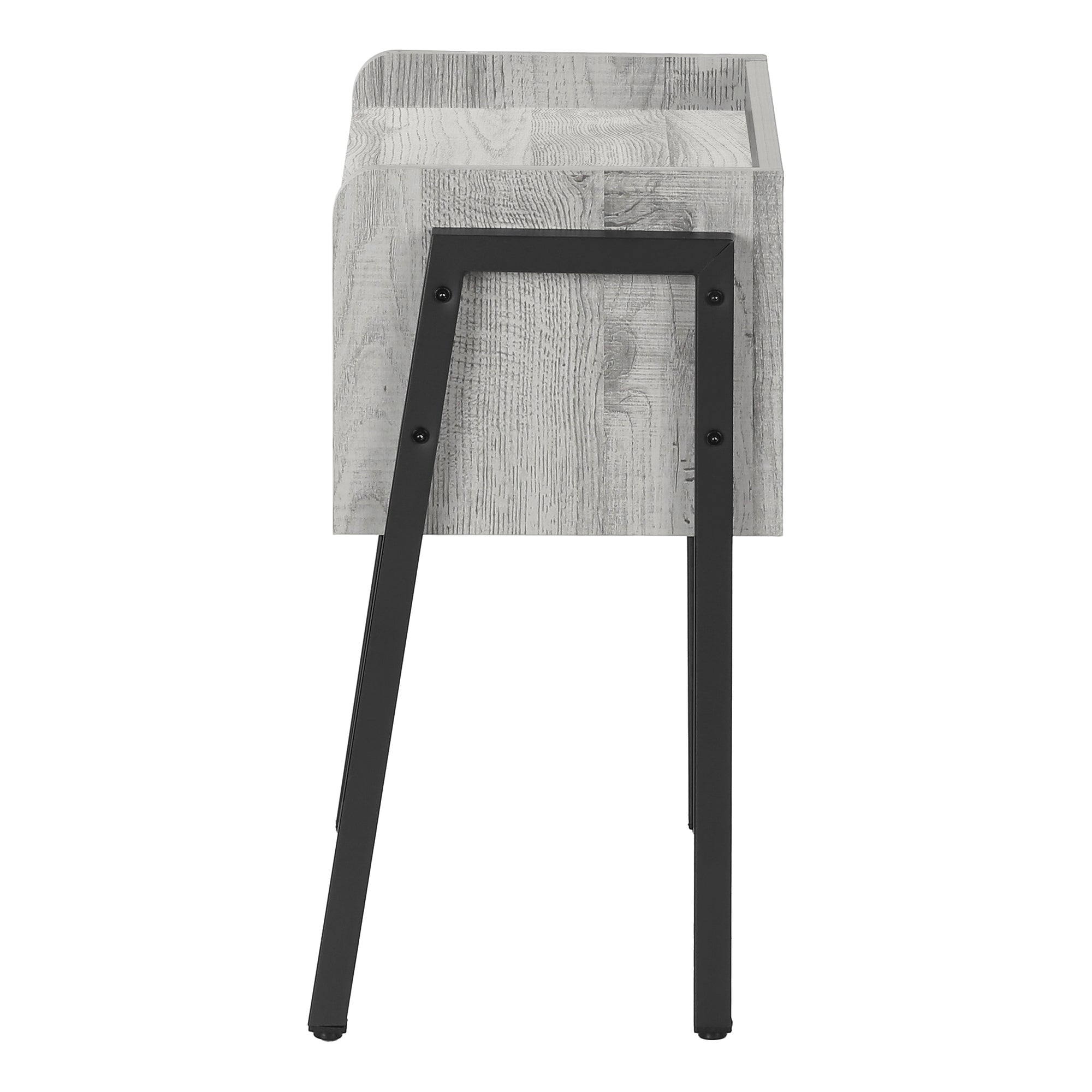 TABLE DE CHEVET - 23"H / GRIS / METAL NOIR – I 3591.