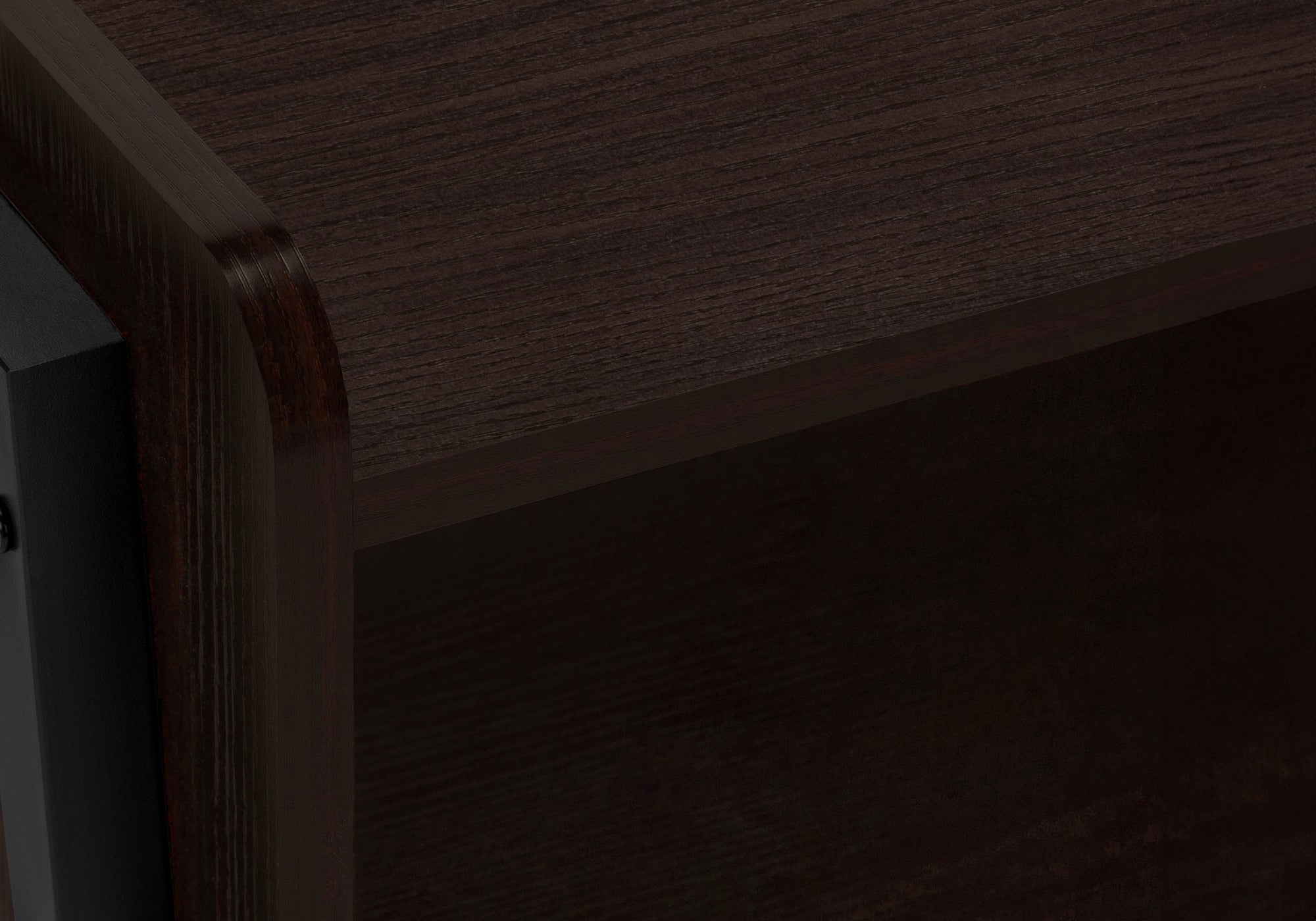 TABLE DE CHEVET - 23"H / ESPRESSO / METAL NOIR – I 3593.