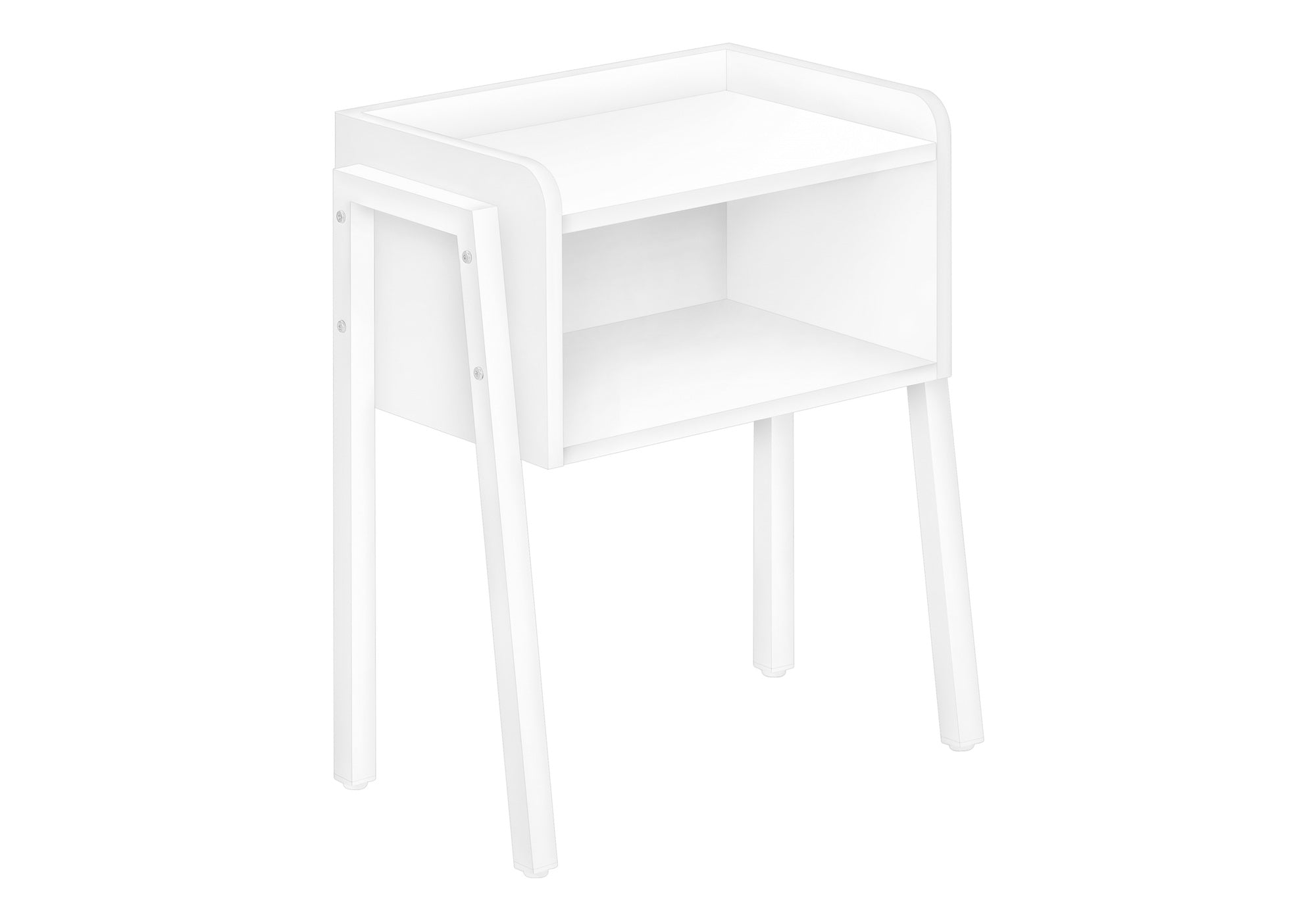 TABLE DE CHEVET - 23"H / BLANC / METAL BLANC – I 3594.