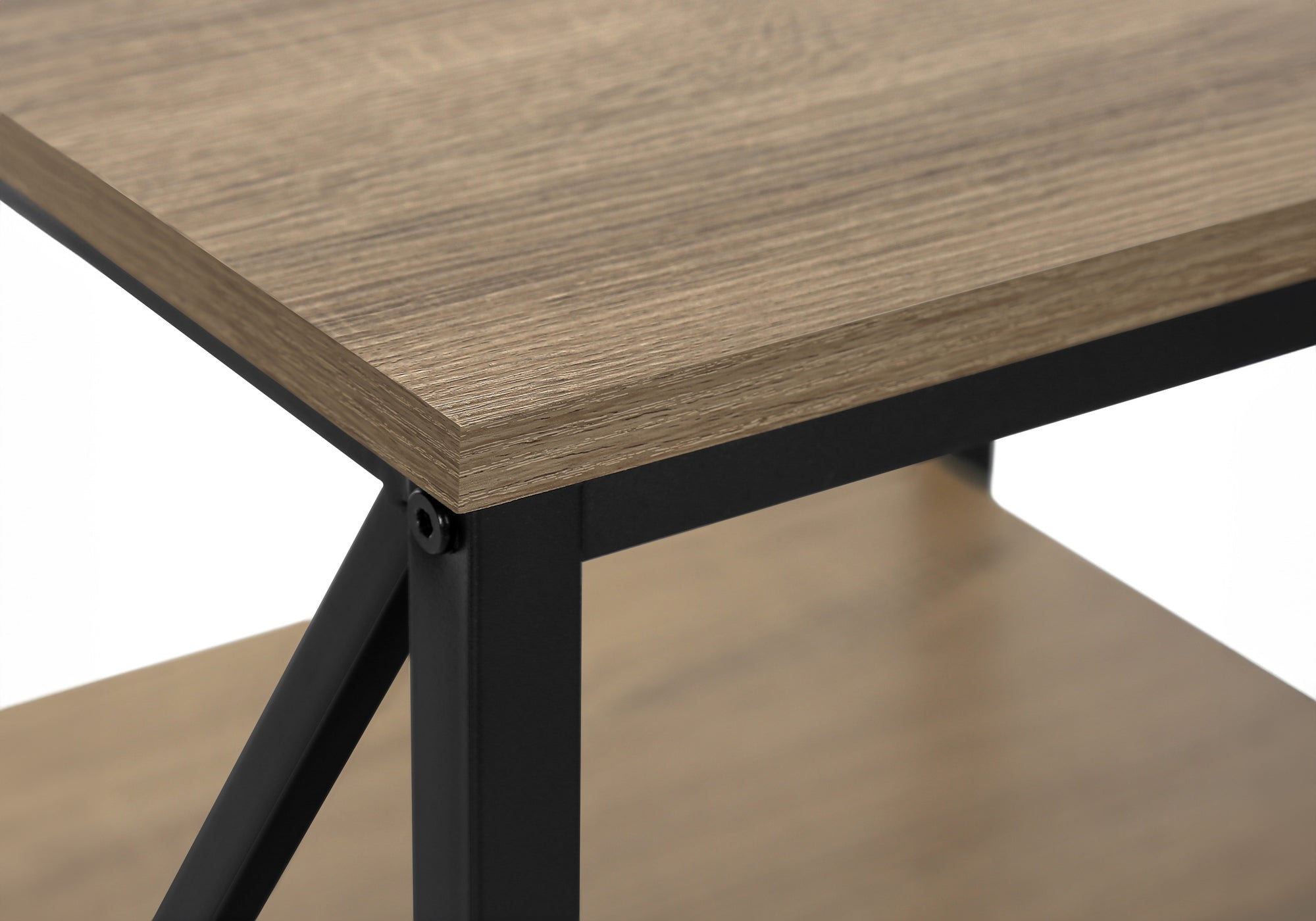 TABLE DE CHEVET - 26"H / TAUPE FONCE / METAL NOIR – I 3597.