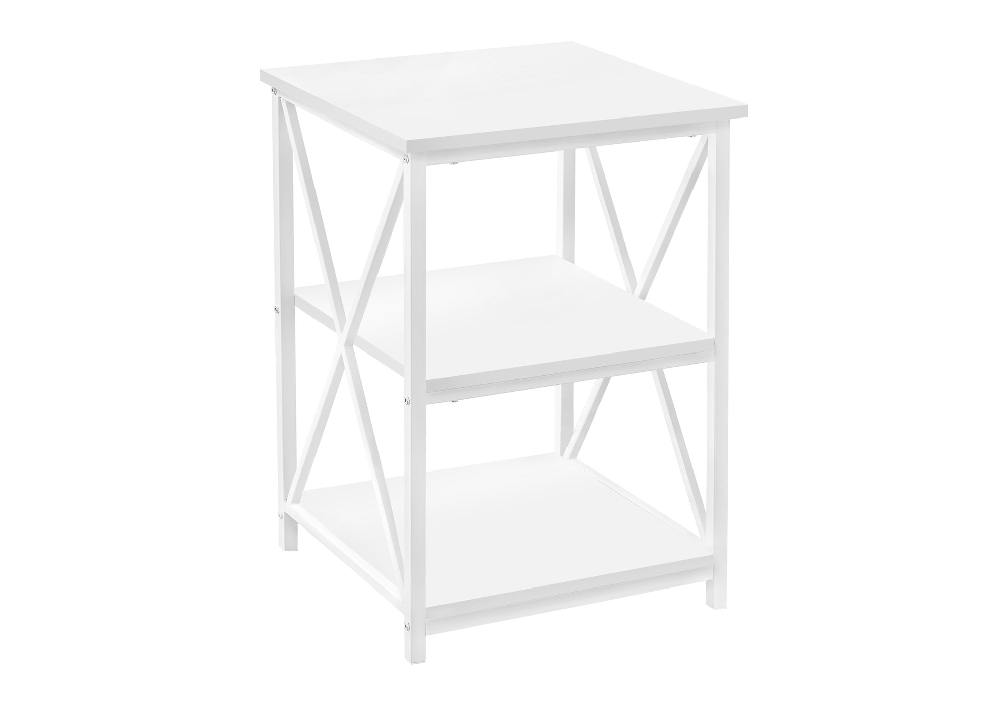 TABLE DE CHEVET - 26"H / BLANC / METAL BLANC – I 3599.