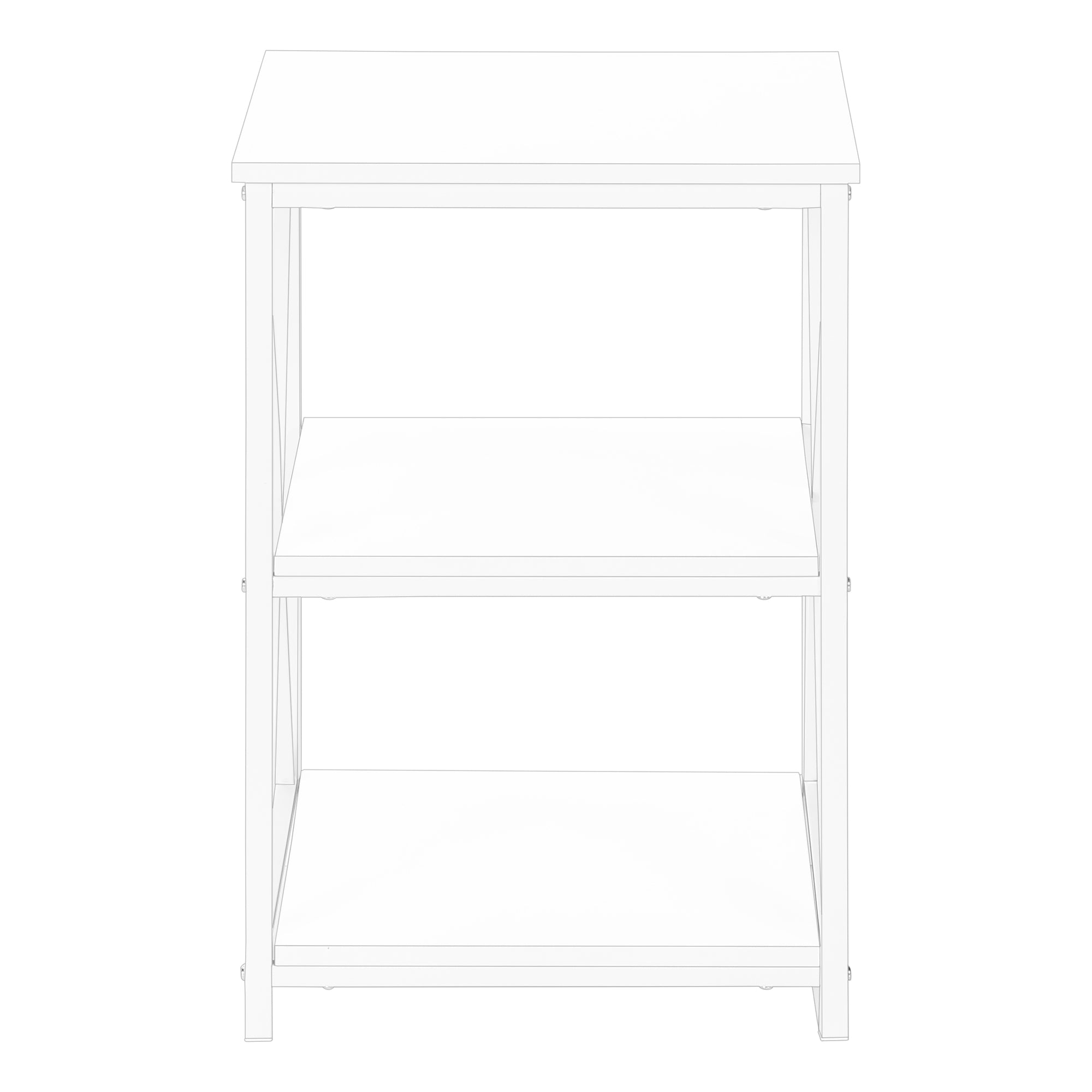 TABLE DE CHEVET - 26"H / BLANC / METAL BLANC – I 3599.