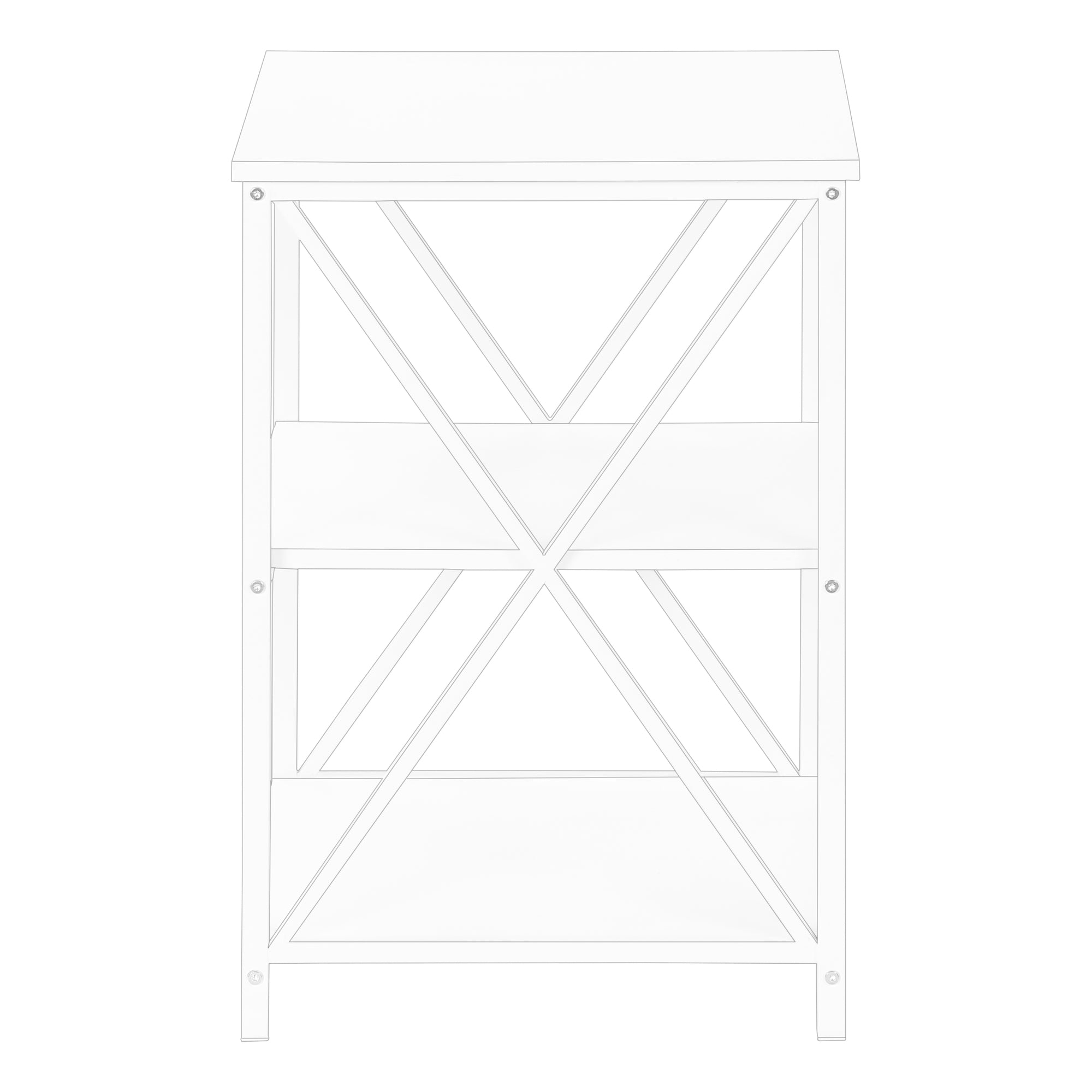 TABLE DE CHEVET - 26"H / BLANC / METAL BLANC – I 3599.