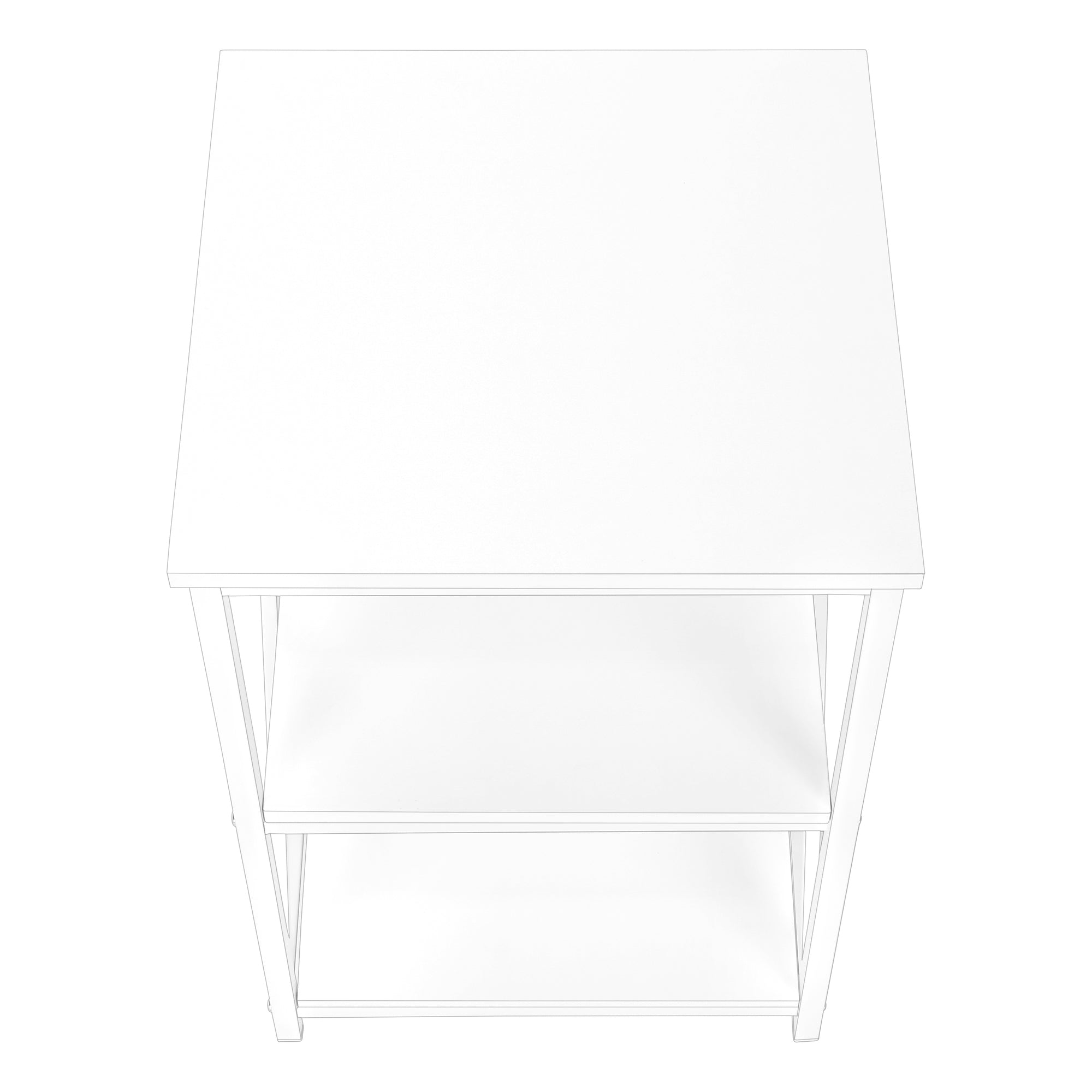 TABLE DE CHEVET - 26"H / BLANC / METAL BLANC – I 3599.
