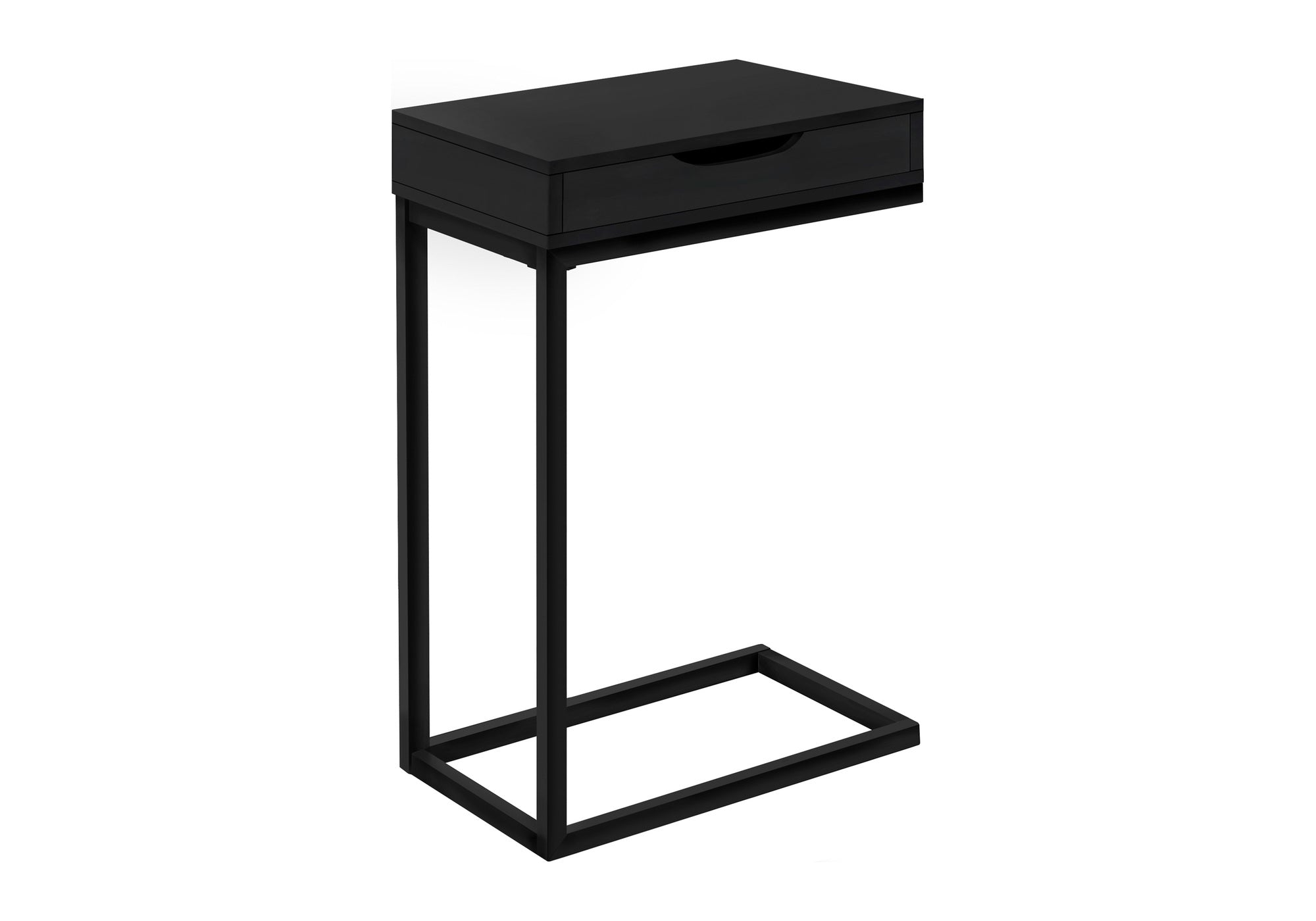 TABLE DE CHEVET - NOIR / METAL NOIR ET TIROIR – I 3600.