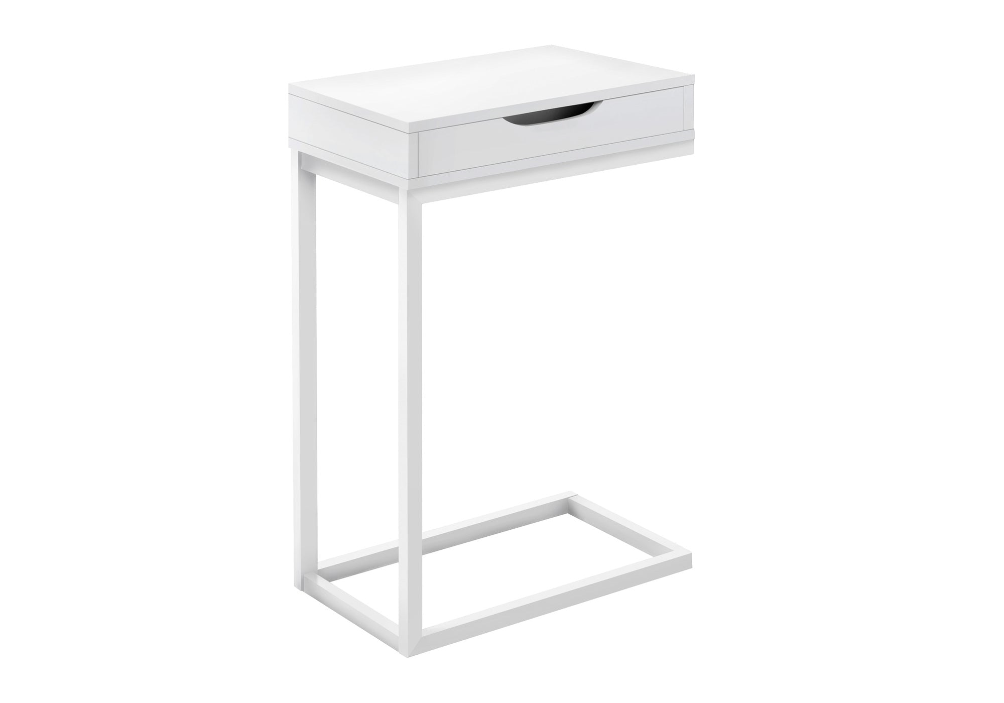 TABLE DE CHEVET - BLANC / METAL BLANC ET TIROIR – I 3601.