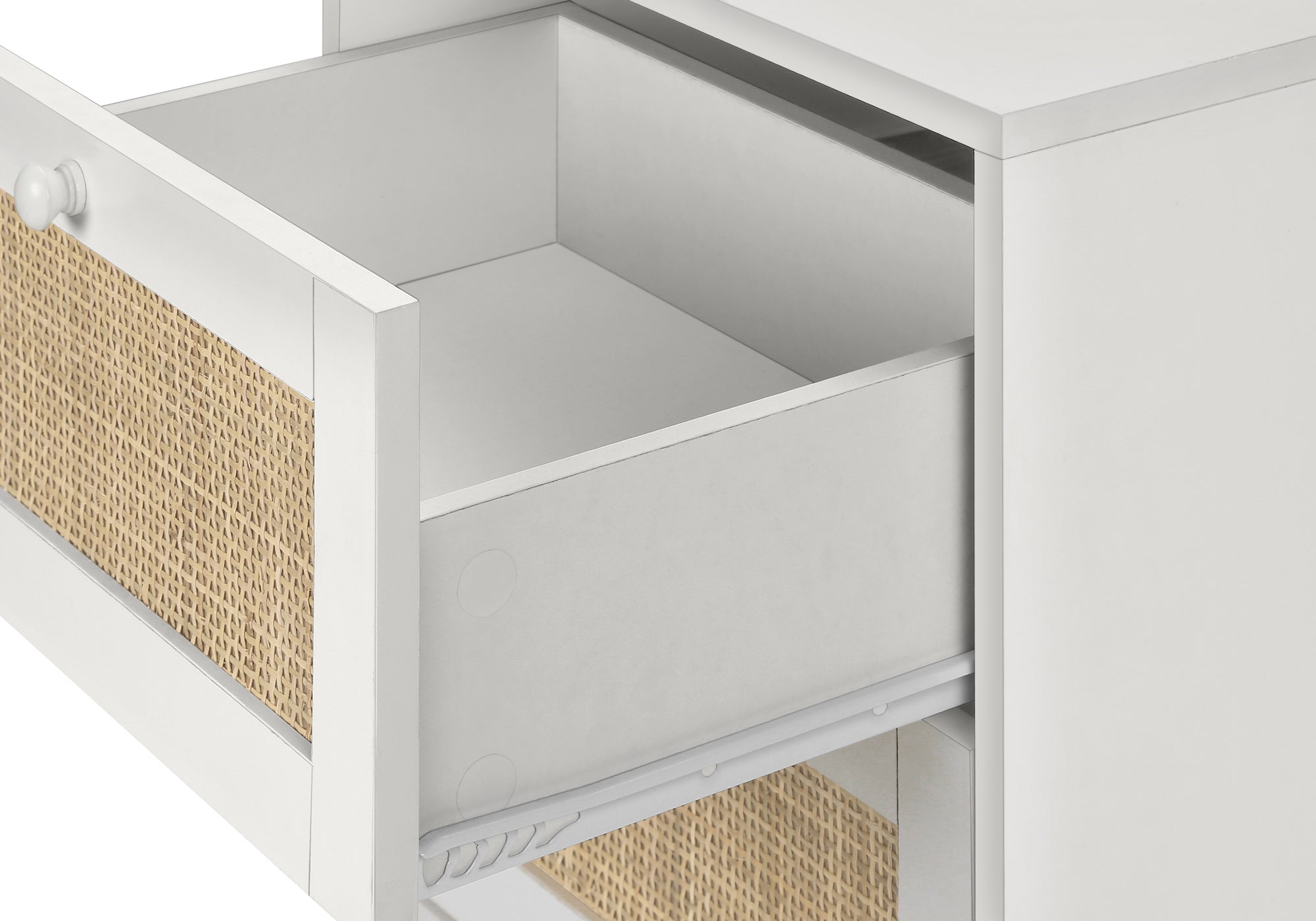 TABLE D'APPOINT - 24"H / BLANC AVEC 2 TIROIRS NOYER – I 3619