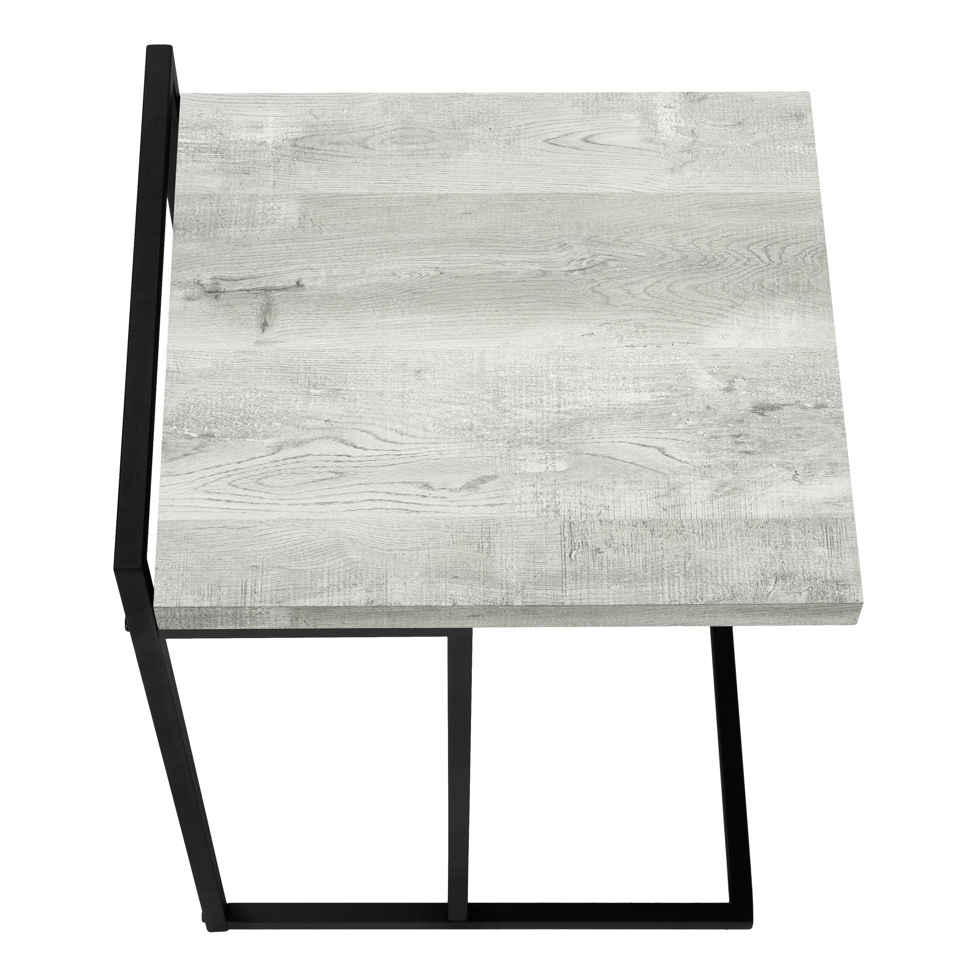 TABLE DE CHEVET - 25"H / FAUX BOIS GRIS / METAL NOIR – I 3631.