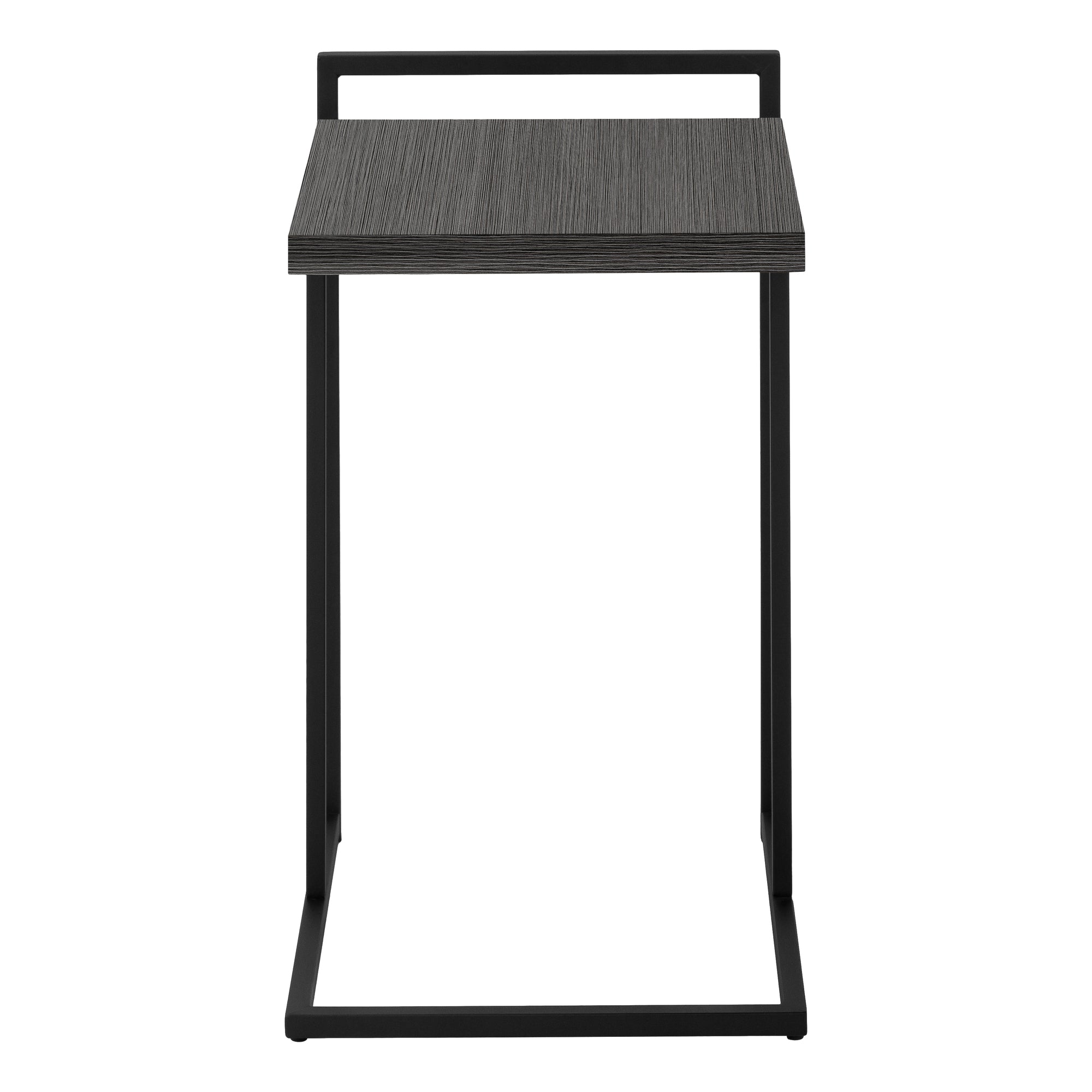 TABLE DE CHEVET - 25"H / GRIS / METAL NOIR – I 3634.