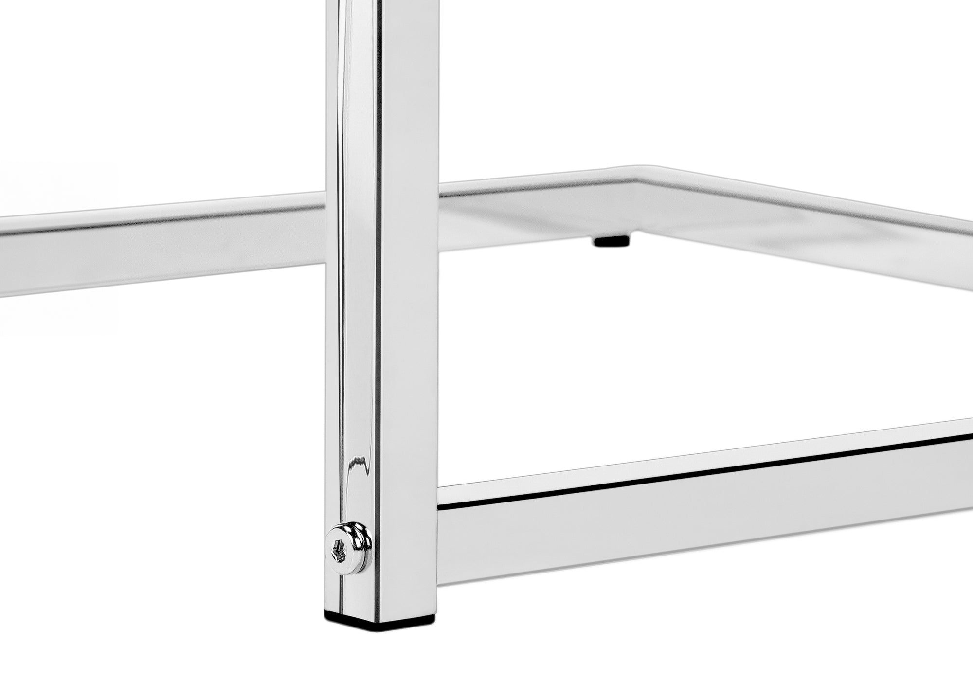 TABLE DE CHEVET - 25"H / TAUPE FONCE / METAL CHROME – I 3638.