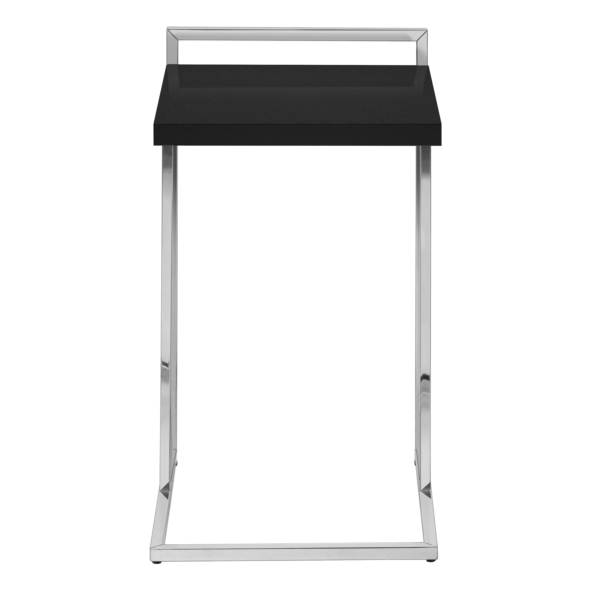 TABLE DE CHEVET - 25"H / NOIR / METAL CHROME – I 3640.